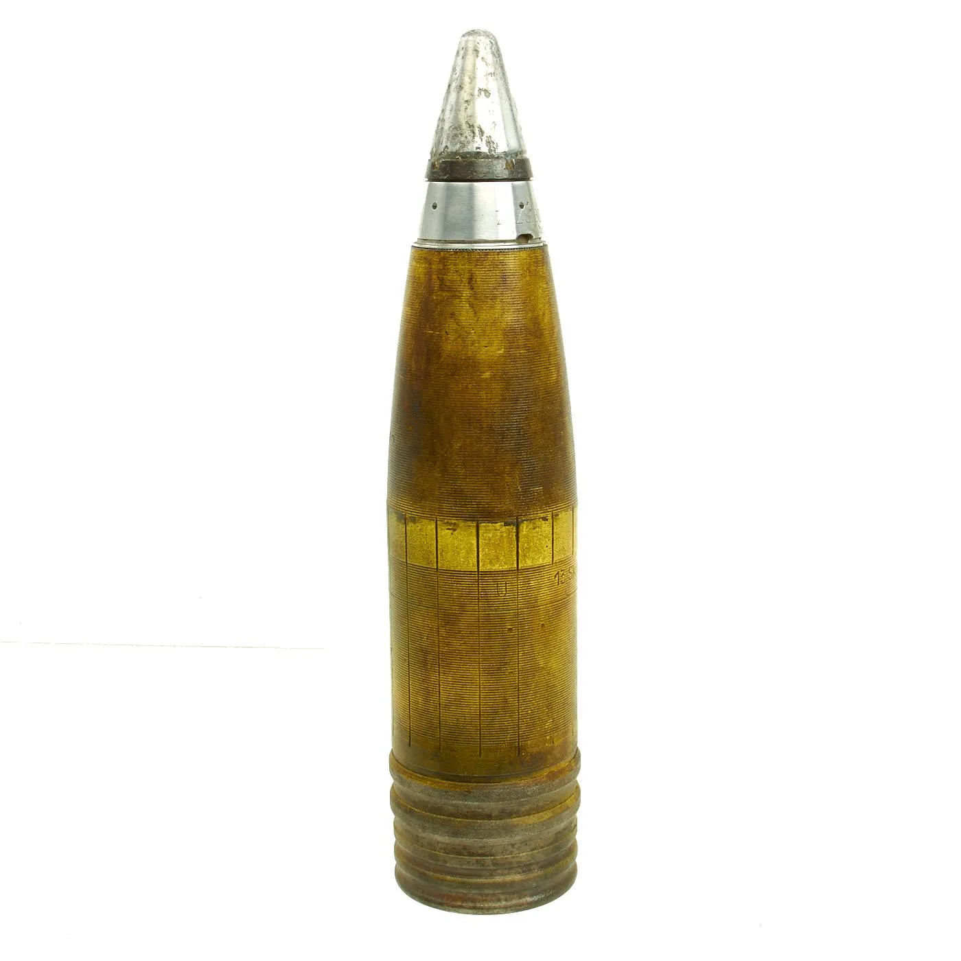 Original German WWII FlaK 88 High Explosive Inert Shell with Steel Casing - WWII Marked & Dated