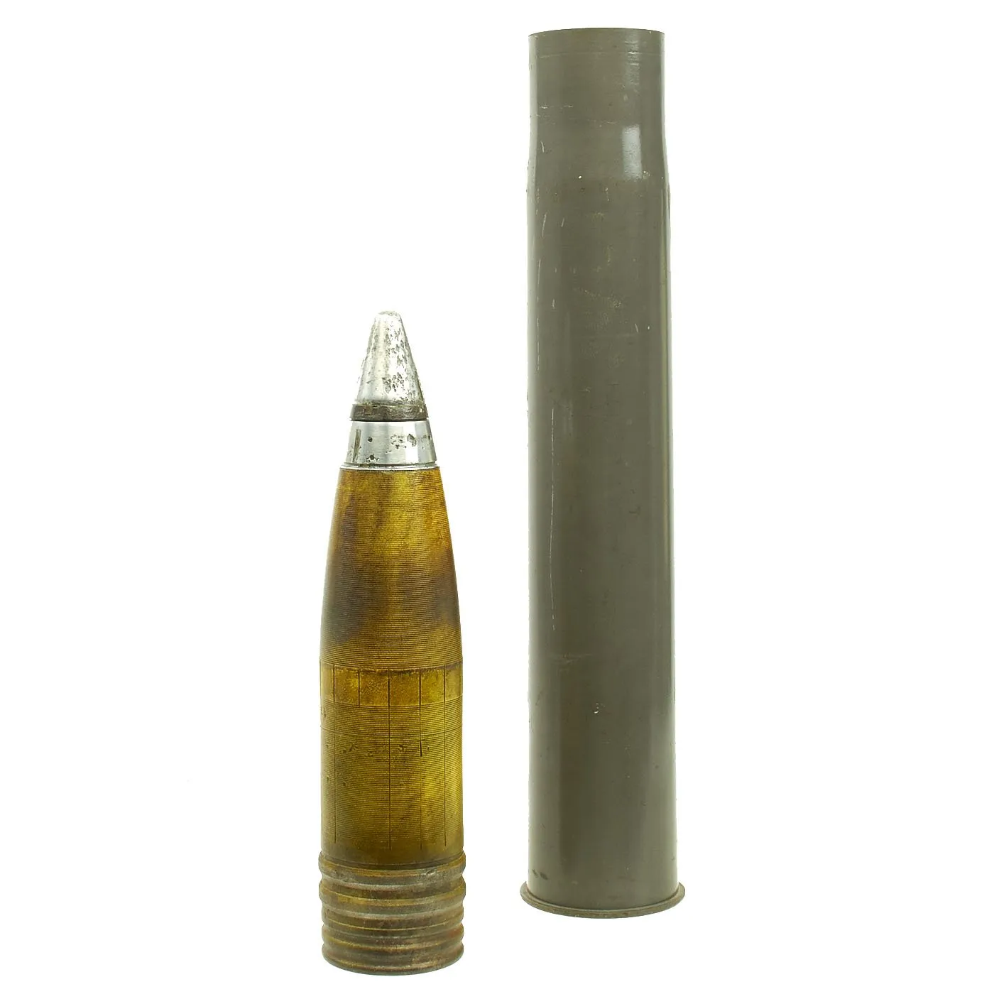 Original German WWII FlaK 88 High Explosive Inert Shell with Steel Casing - WWII Marked & Dated