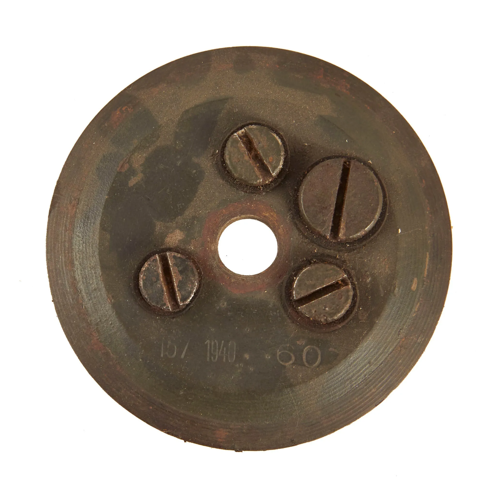 Original German WWII Inert 1940 dated Bouncing Betty S-Mine by Fritz Weber & Co. Metallwaren und Laternenfabrik, Berlin with Shrapnel