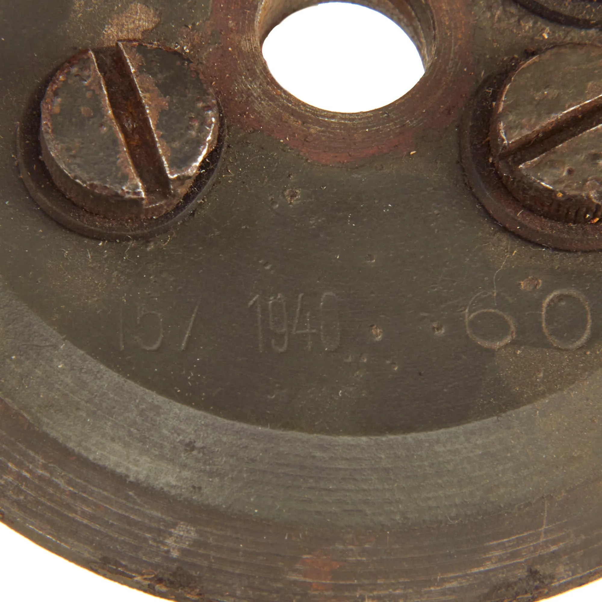 Original German WWII Inert 1940 dated Bouncing Betty S-Mine by Fritz Weber & Co. Metallwaren und Laternenfabrik, Berlin with Shrapnel