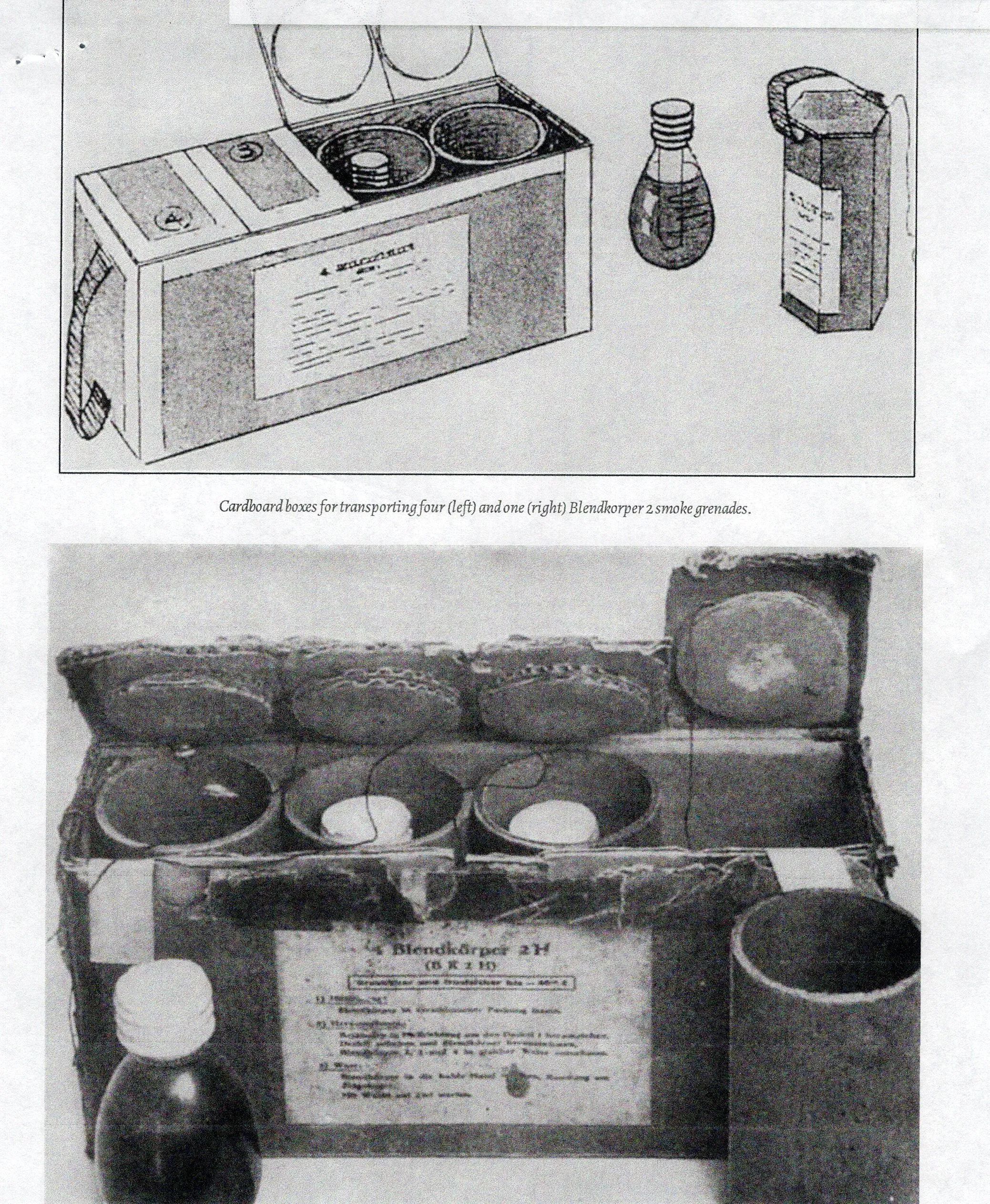 Original German WWII Inert BK-2H Blendkörper Frangible Chemical Smoke Glass Grenade Pieces in Cases