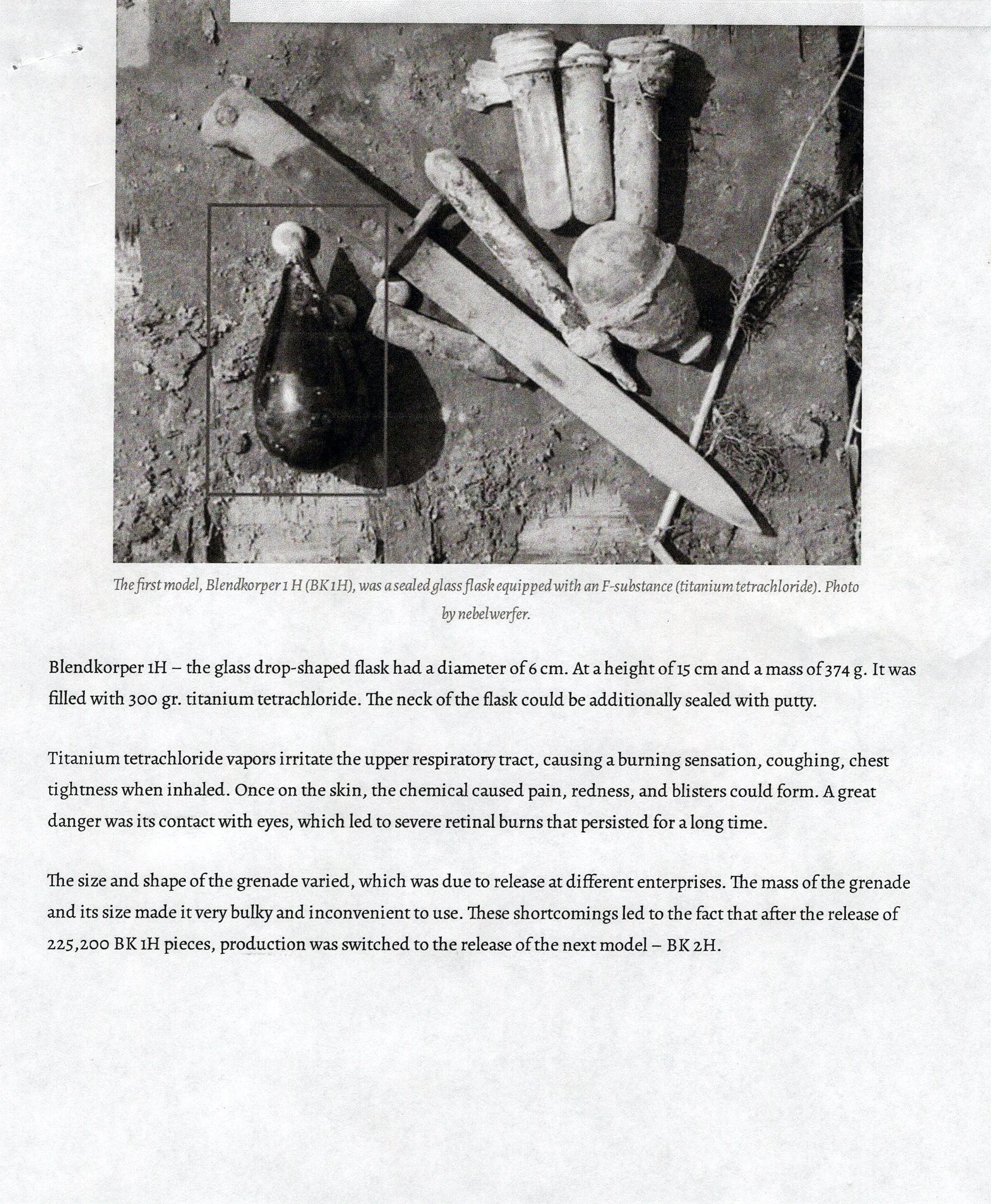 Original German WWII Inert BK-2H Blendkörper Frangible Chemical Smoke Glass Grenade Pieces in Cases