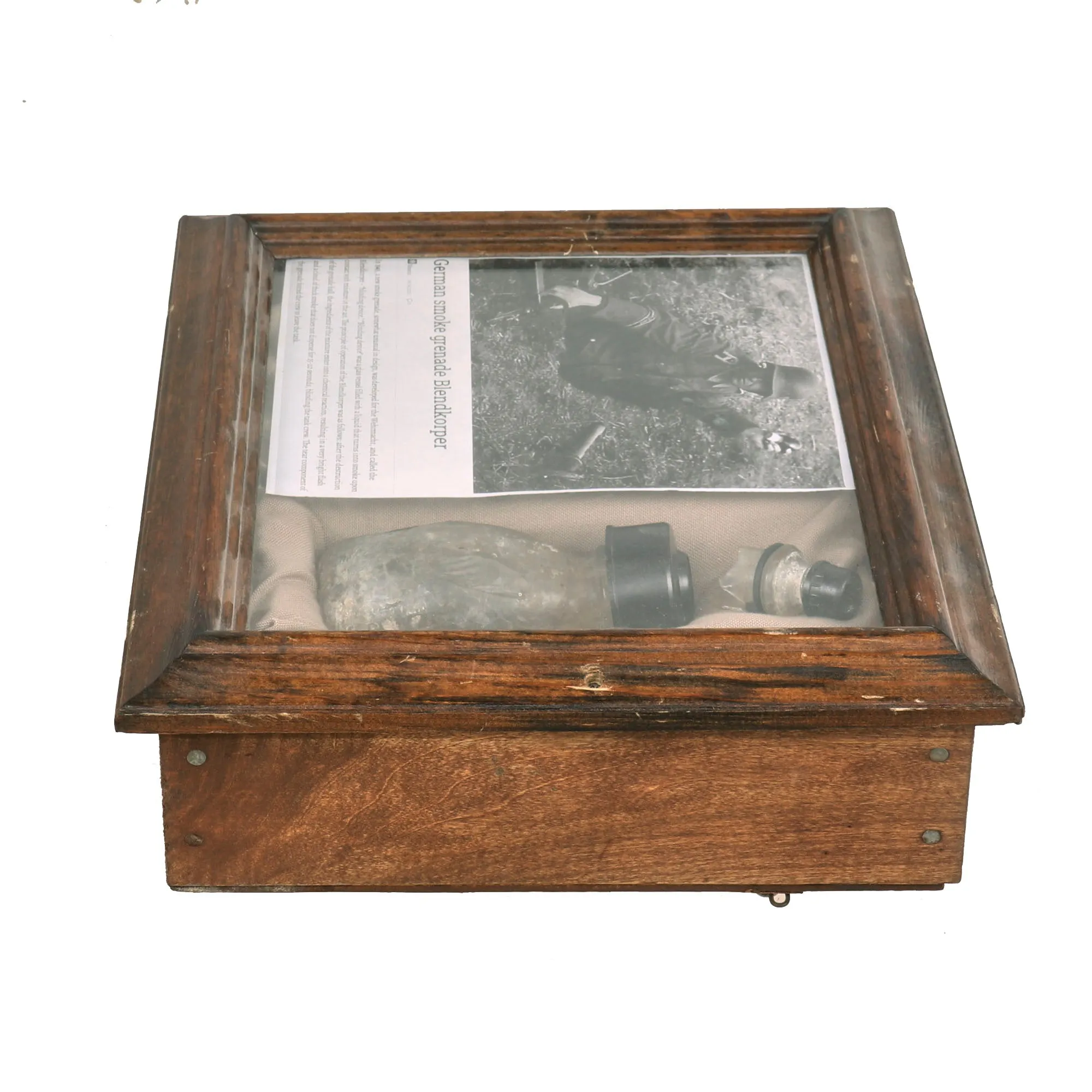 Original German WWII Inert BK-2H Blendkörper Frangible Chemical Smoke Glass Grenade Pieces in Cases