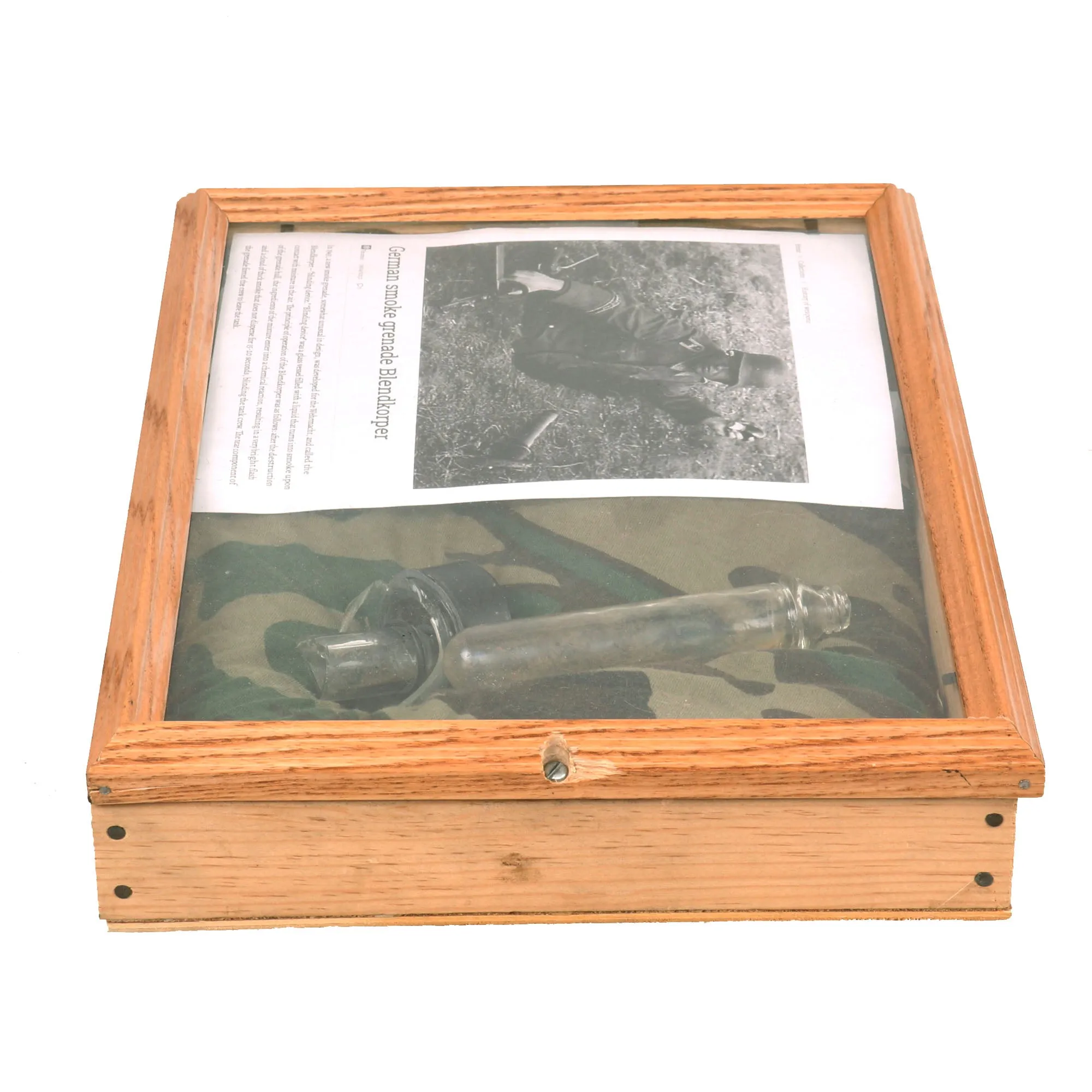 Original German WWII Inert BK-2H Blendkörper Frangible Chemical Smoke Glass Grenade Pieces in Cases