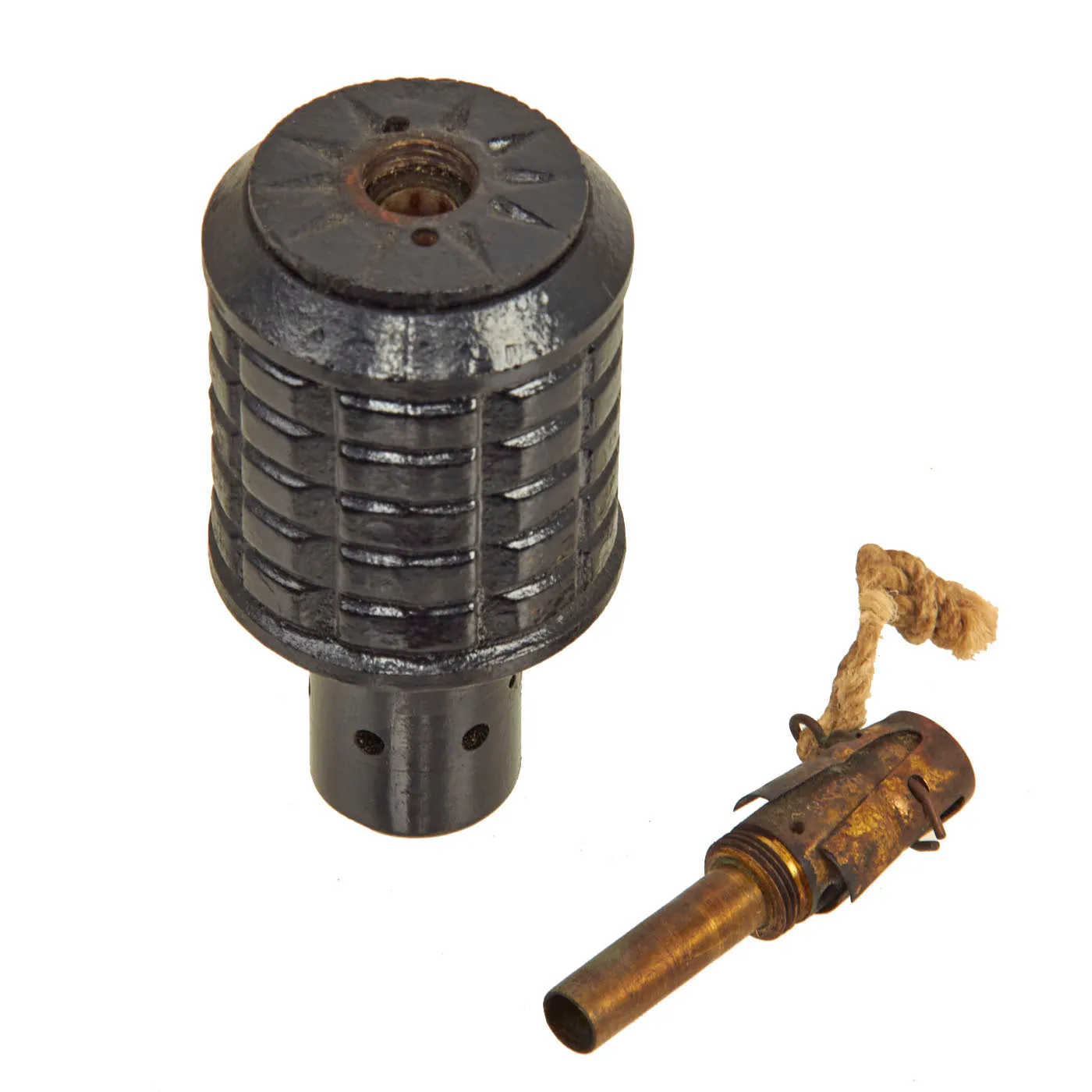 Original Japanese WWII Type 91 Hand Fragmentation Grenade dated 1941 with Booster - Inert