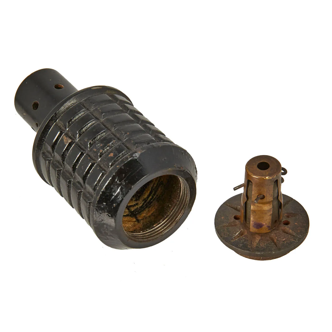 Original Japanese WWII Type 91 Hand Fragmentation Grenade dated 1941 with Integral Booster - Inert