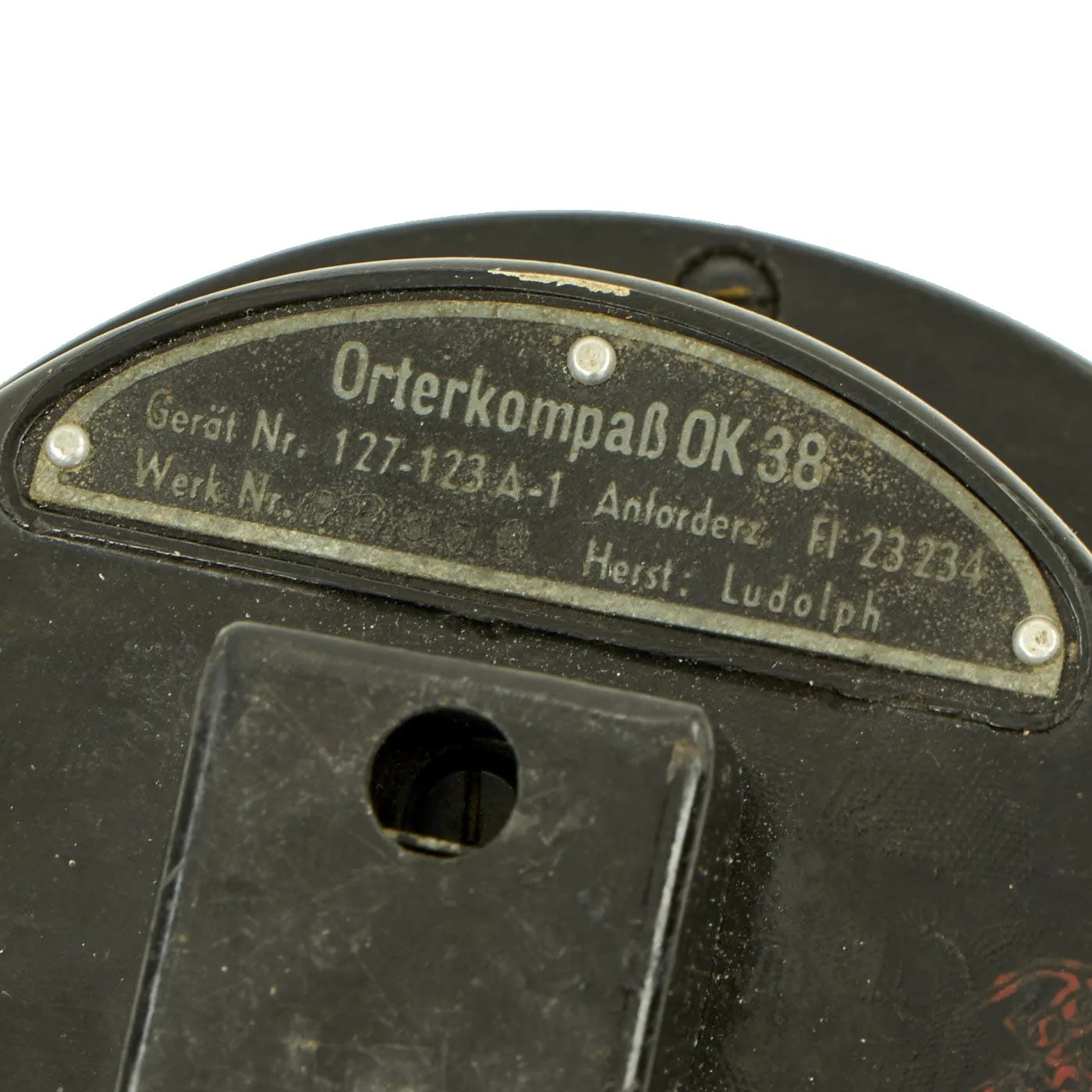 Original Rare German WWII Panzer Tank Orterkompaß OK 38 Compass by W. Ludolph in Display Case