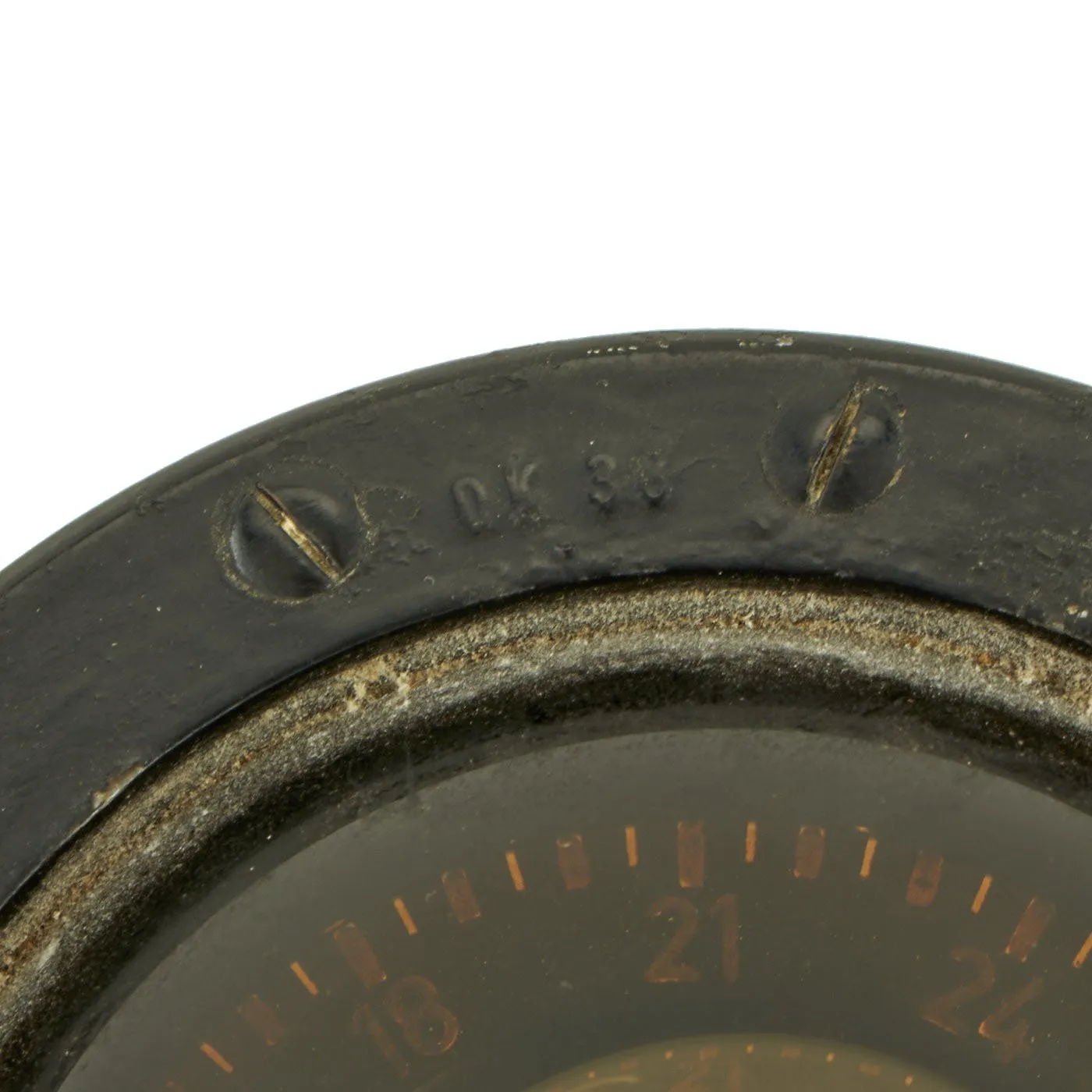 Original Rare German WWII Panzer Tank Orterkompaß OK 38 Compass by W. Ludolph in Display Case