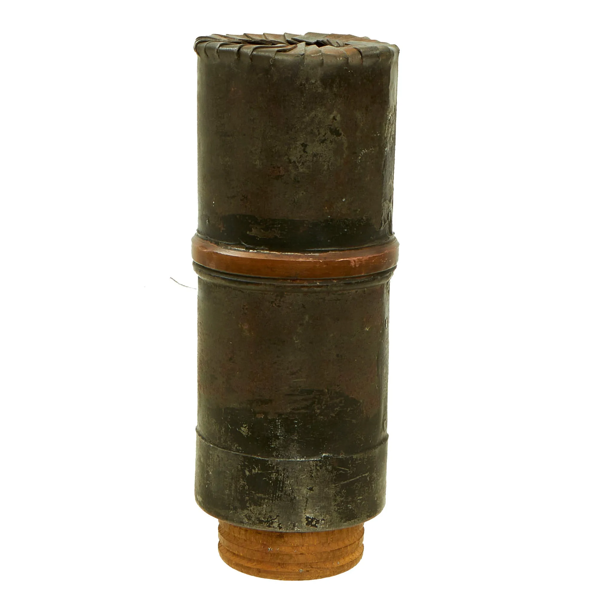 Original U.S. Civil War Inert 3” 12 Pounder Anti-Personnel Canister Shot With Shot - Rare