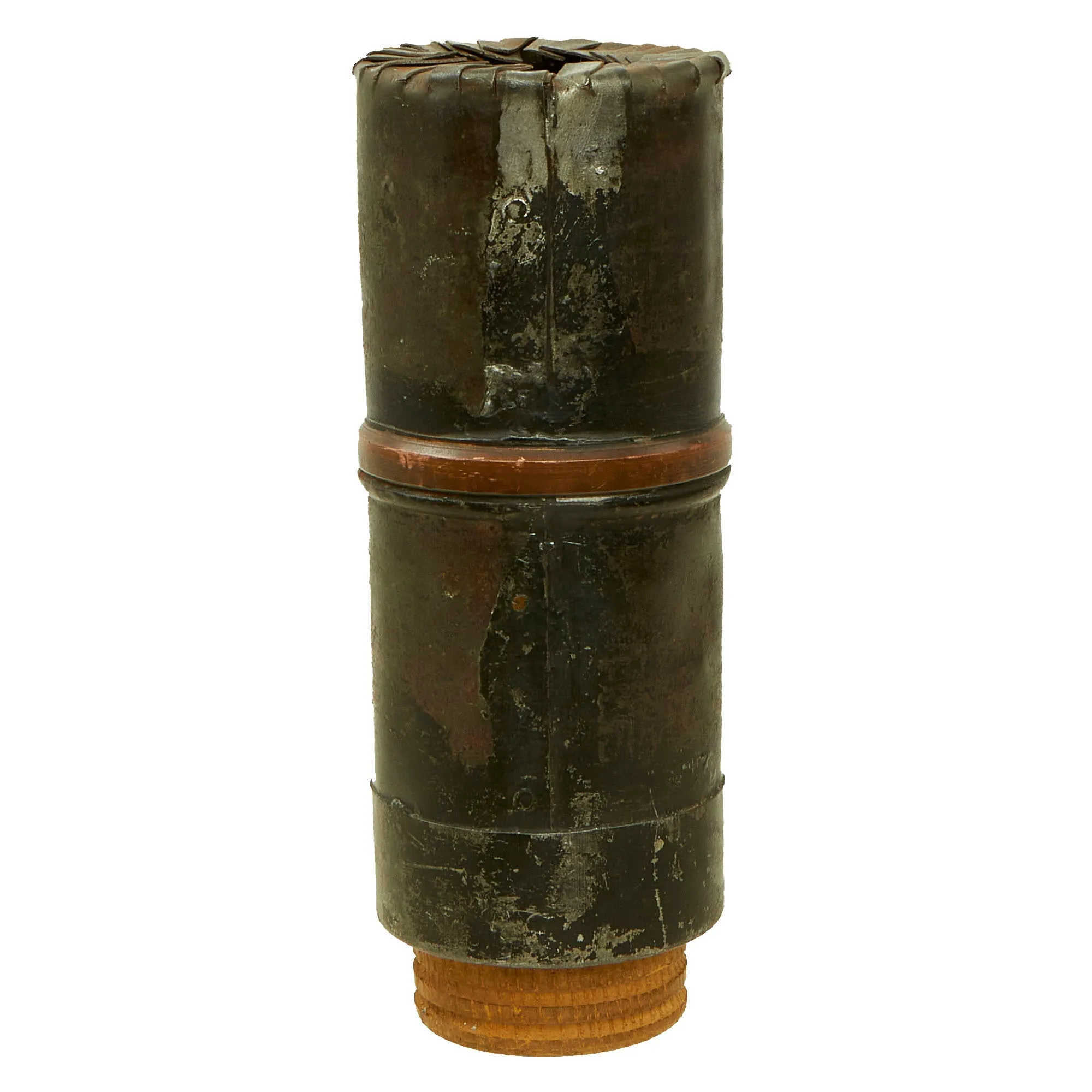 Original U.S. Civil War Inert 3” 12 Pounder Anti-Personnel Canister Shot With Shot - Rare