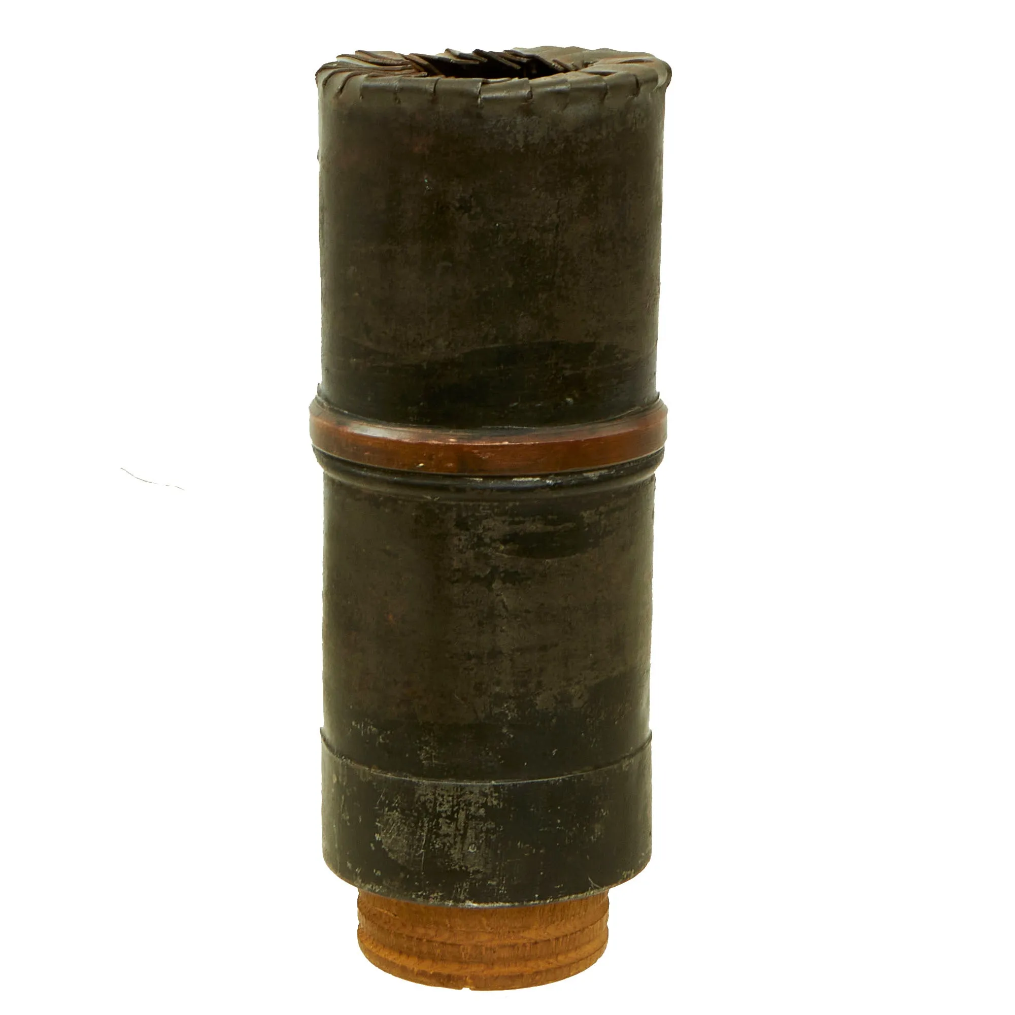Original U.S. Civil War Inert 3” 12 Pounder Anti-Personnel Canister Shot With Shot - Rare