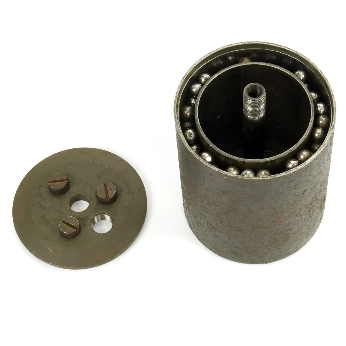 Original WWII German 1938 Bouncing Betty S-Mine with Shrapnel and Mock Explosive