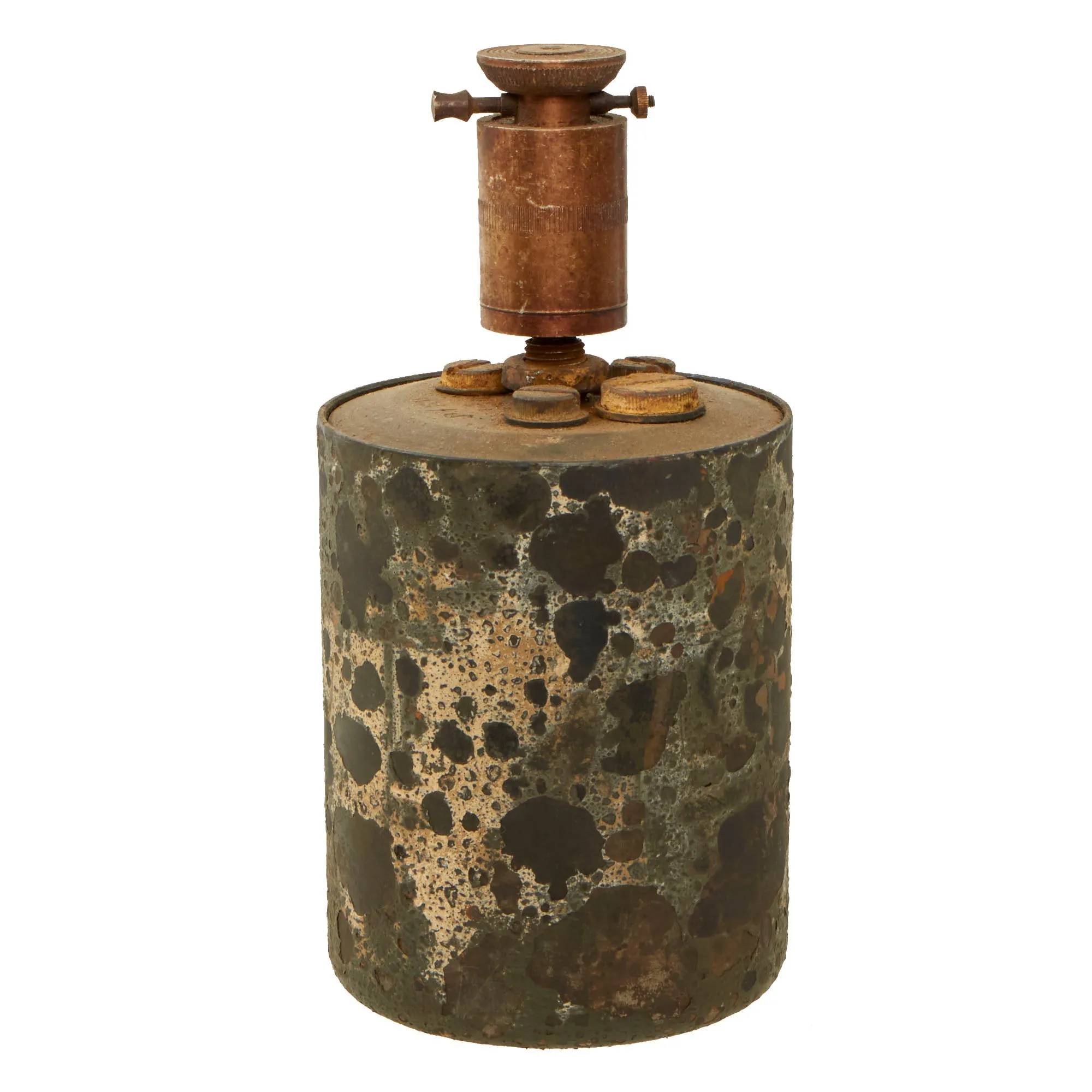 Original WWII German 1939 dated Bouncing Betty S-Mine with Shrapnel and Pressure 35 Fuse