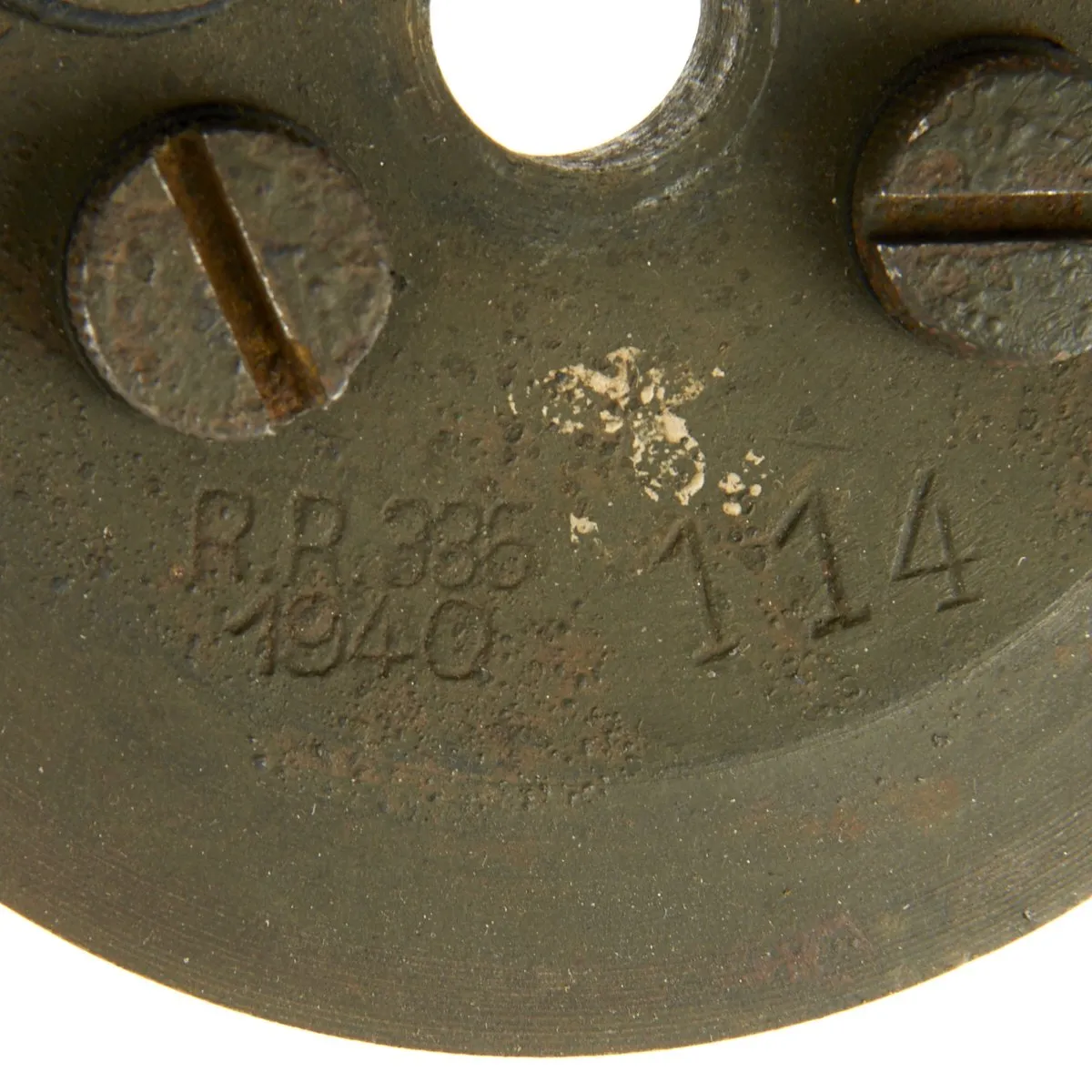 Original WWII German 1940 dated Bouncing Betty S-Mine by Richard Rinker with Shrapnel and Mock Explosive