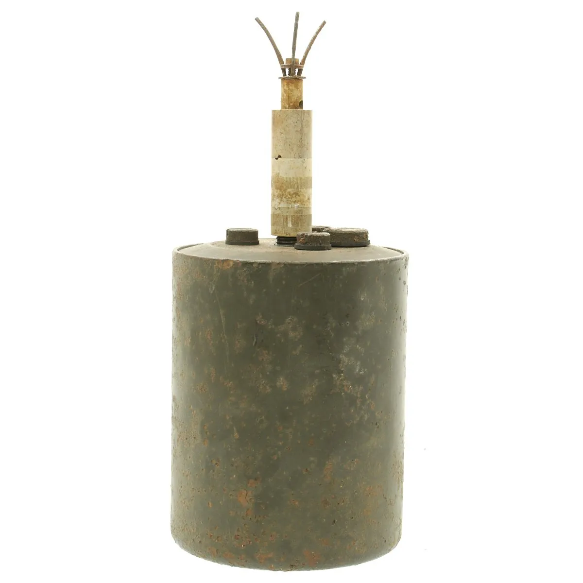 Original WWII German 1940 dated Bouncing Betty S-Mine by Richard Rinker with Shrapnel and Mock Explosive