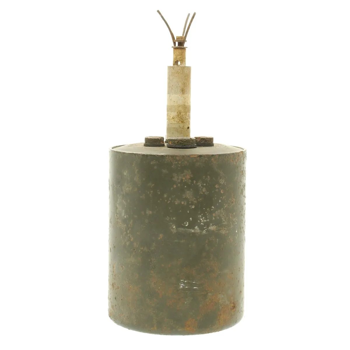 Original WWII German 1940 dated Bouncing Betty S-Mine by Richard Rinker with Shrapnel and Mock Explosive