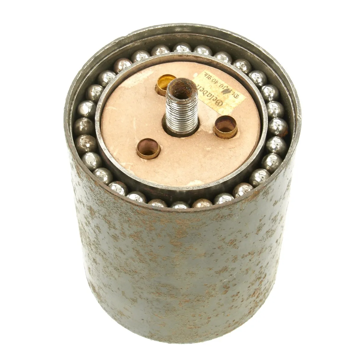 Original WWII German 1940 dated Bouncing Betty S-Mine by Richard Rinker with Shrapnel and Mock Explosive