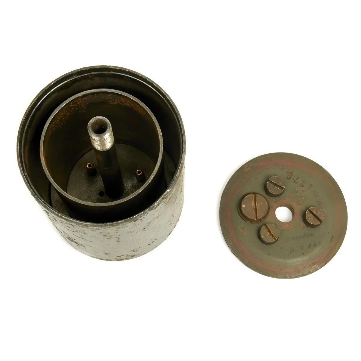 Original WWII German 1940 dated Bouncing Betty S-Mine - Maker Marked