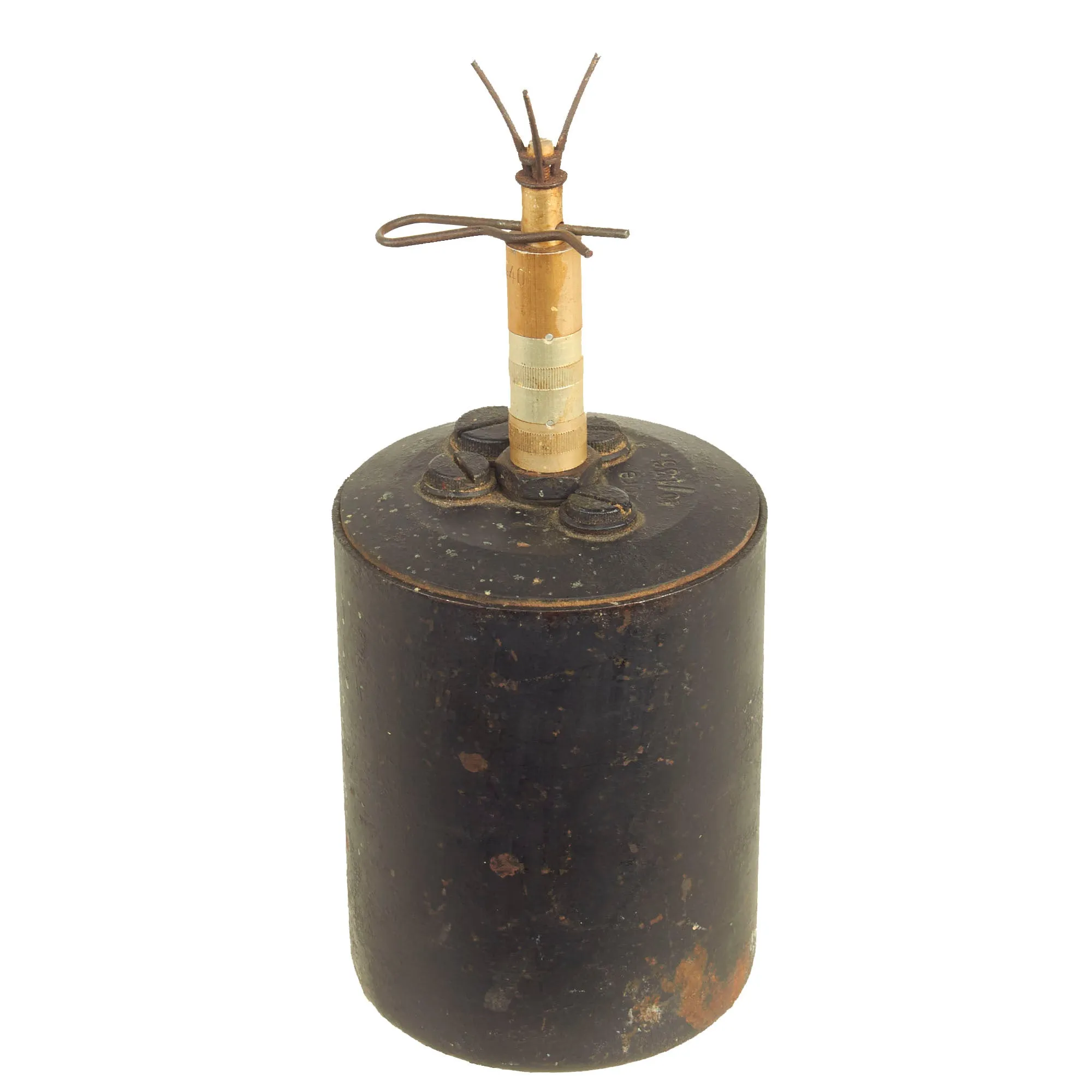 Original WWII German 1940 dated Bouncing Betty S-Mine with Shrapnel and Pressure Fuse