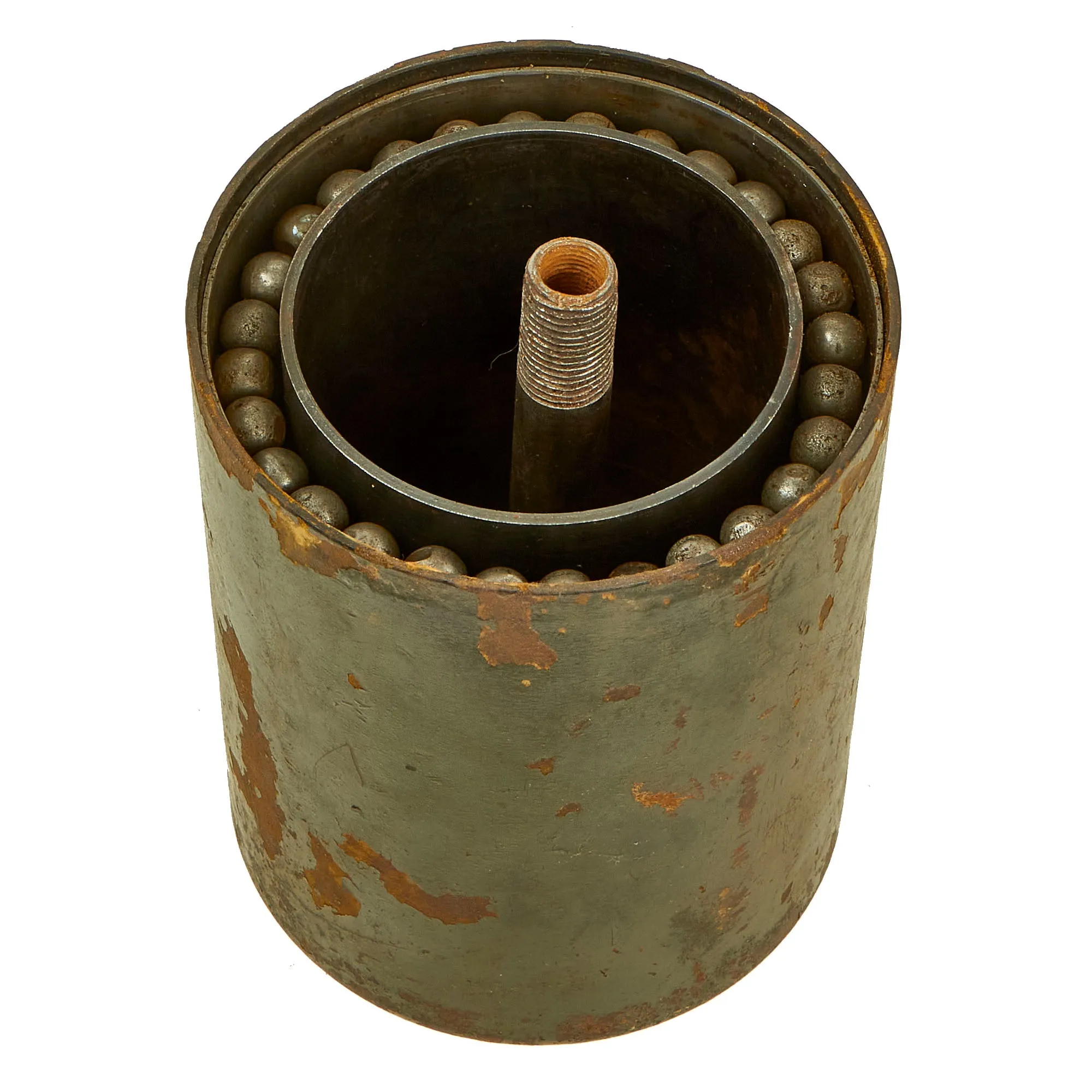 Original WWII German 1940 dated Bouncing Betty S-Mine with Shrapnel, Pressure Fuse and Pressure 35 Fuse