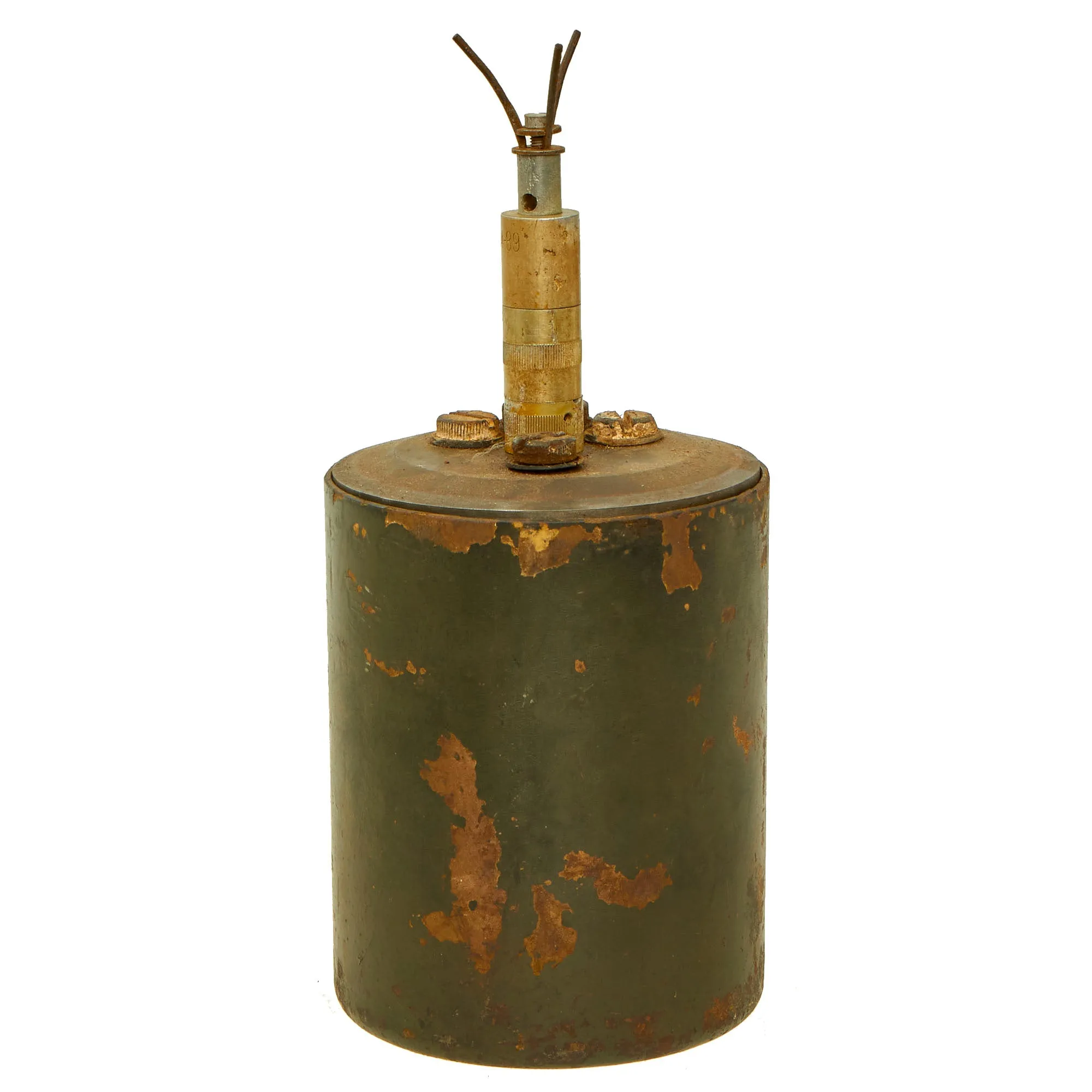 Original WWII German 1940 dated Bouncing Betty S-Mine with Shrapnel, Pressure Fuse and Pressure 35 Fuse