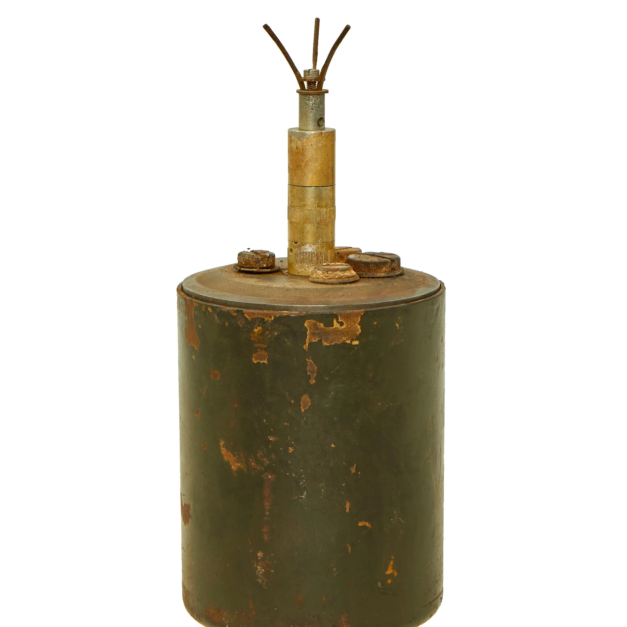Original WWII German 1940 dated Bouncing Betty S-Mine with Shrapnel, Pressure Fuse and Pressure 35 Fuse