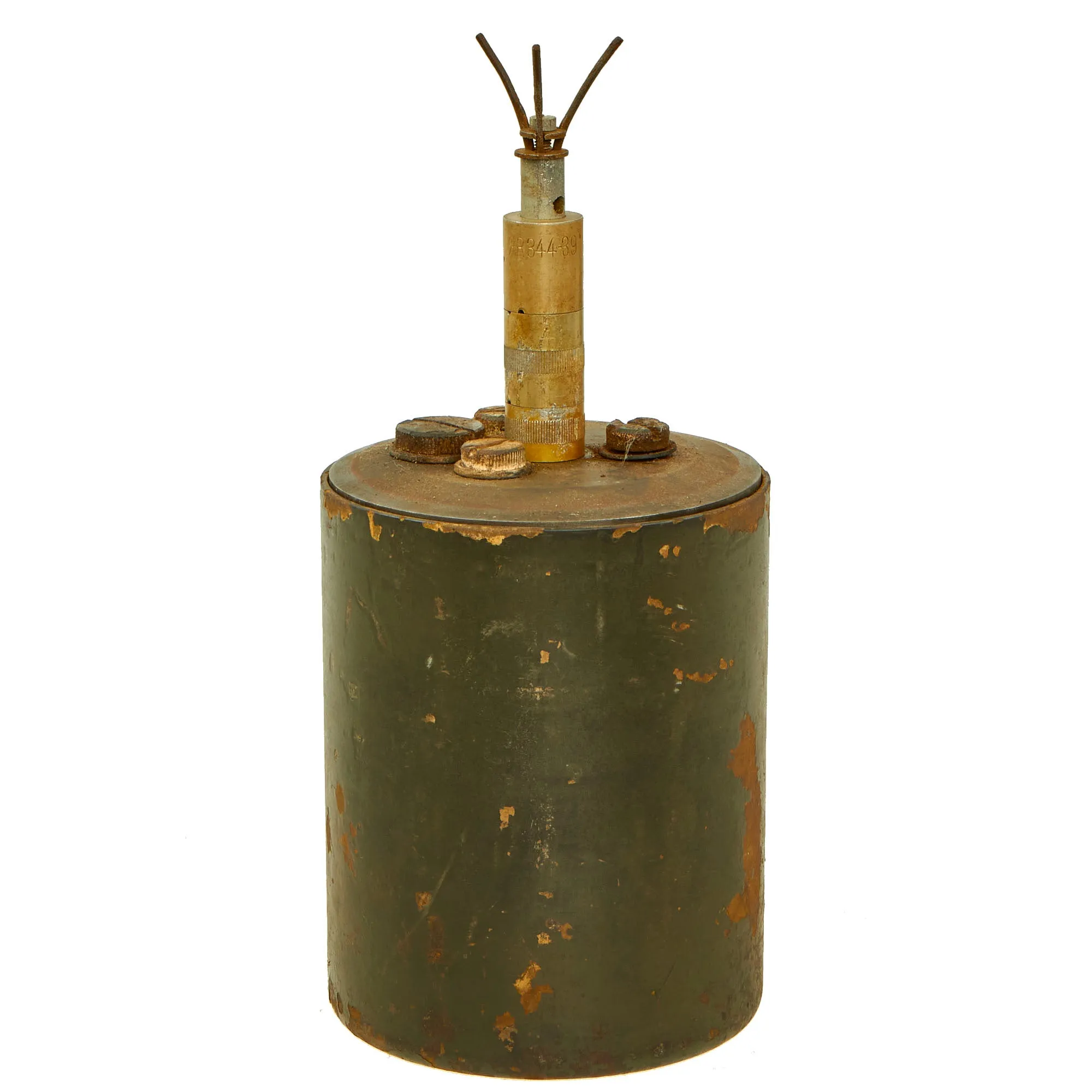 Original WWII German 1940 dated Bouncing Betty S-Mine with Shrapnel, Pressure Fuse and Pressure 35 Fuse