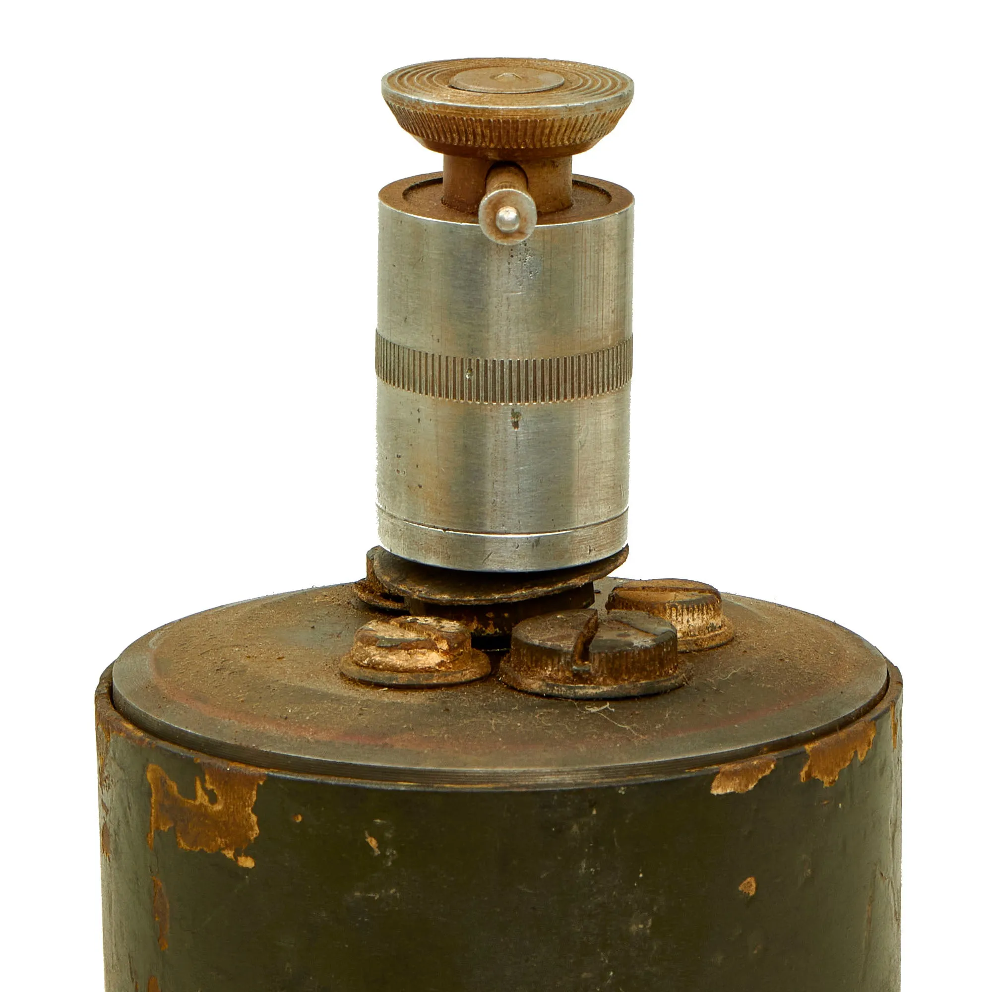 Original WWII German 1940 dated Bouncing Betty S-Mine with Shrapnel, Pressure Fuse and Pressure 35 Fuse