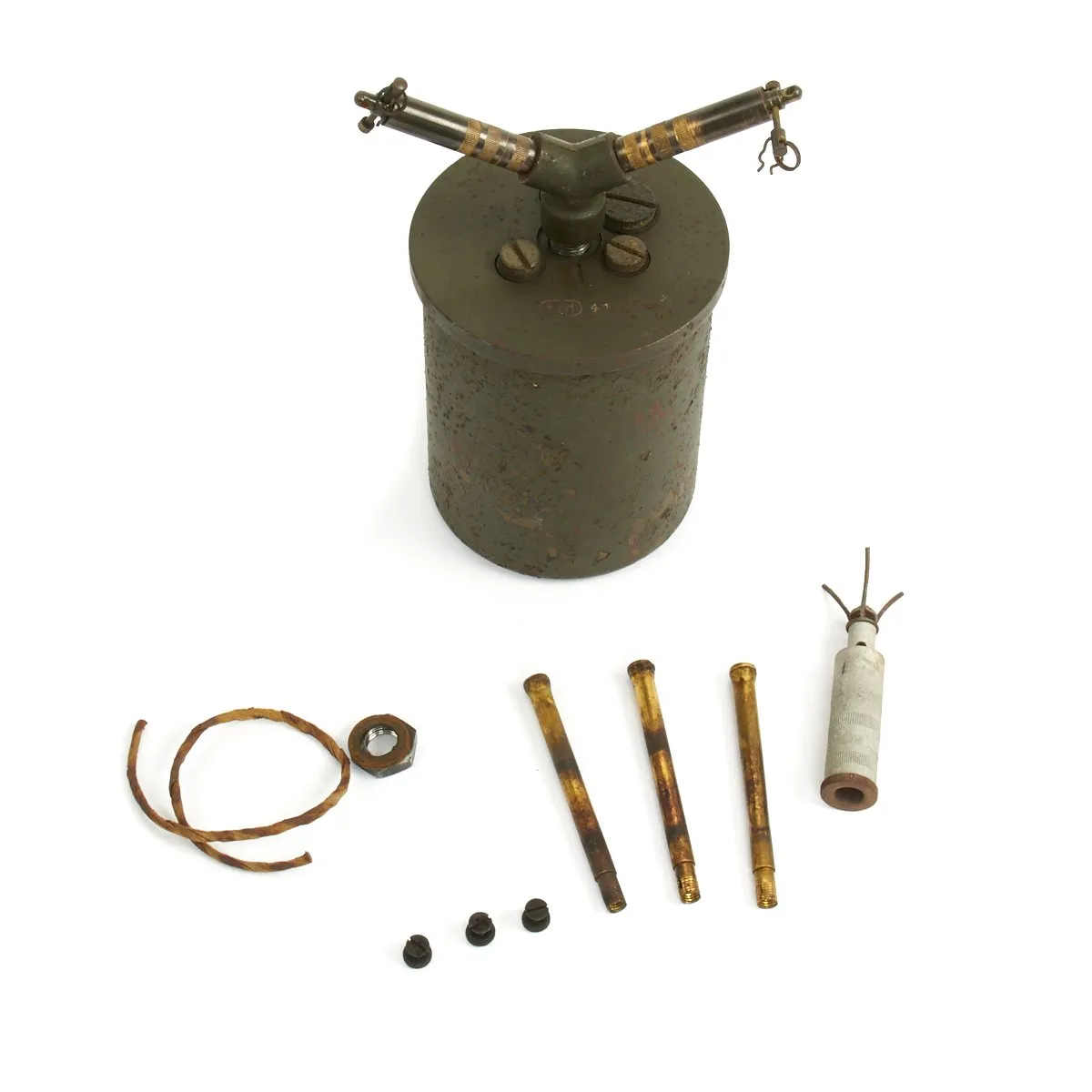 Original WWII German 1941-dated Bouncing Betty S-Mine with Shrapnel - Maker marked