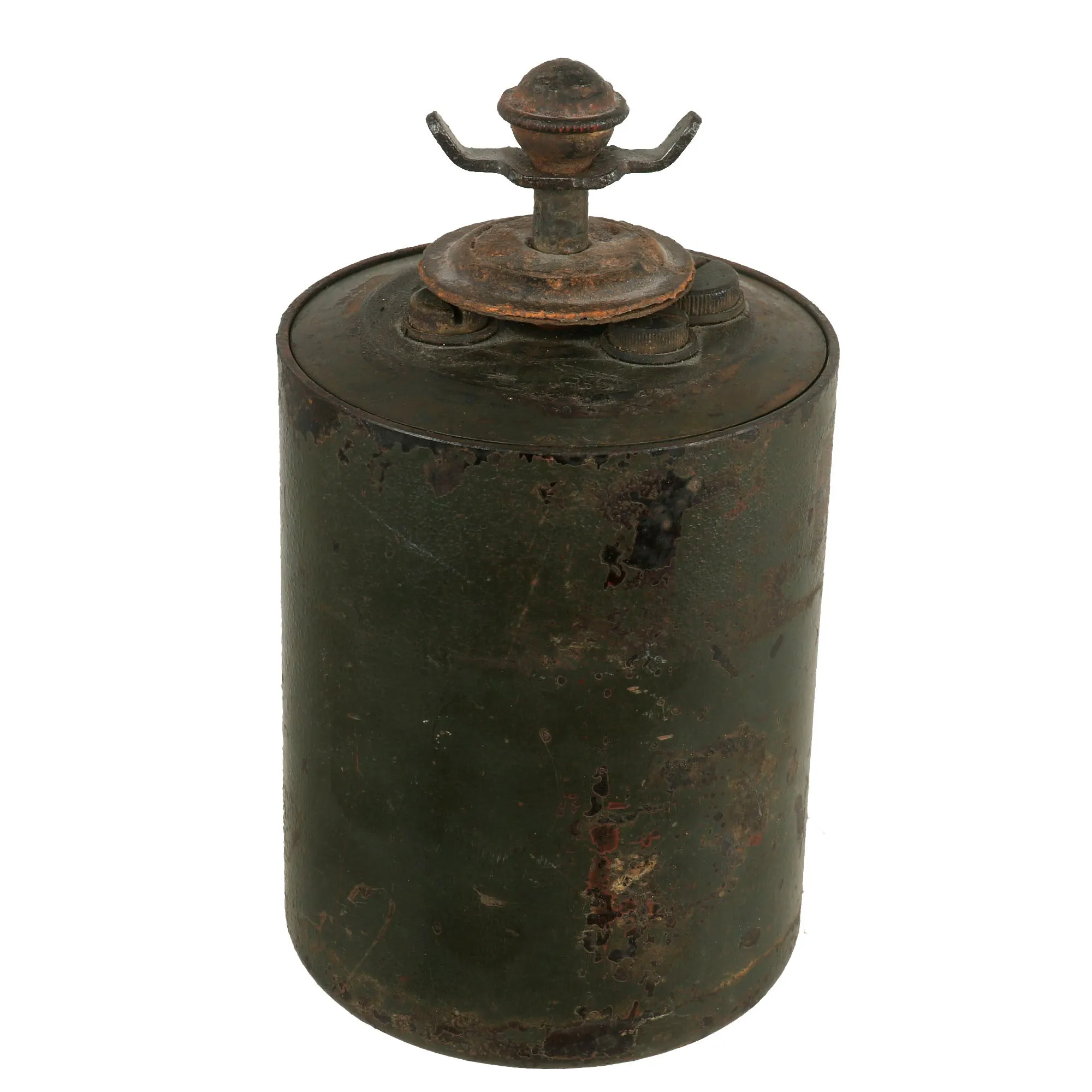 Original WWII German 1942 dated Bouncing Betty S-Mine with Shrapnel and M39 Egg Grenade Pull (B.Z.E.) Fuze - Inert
