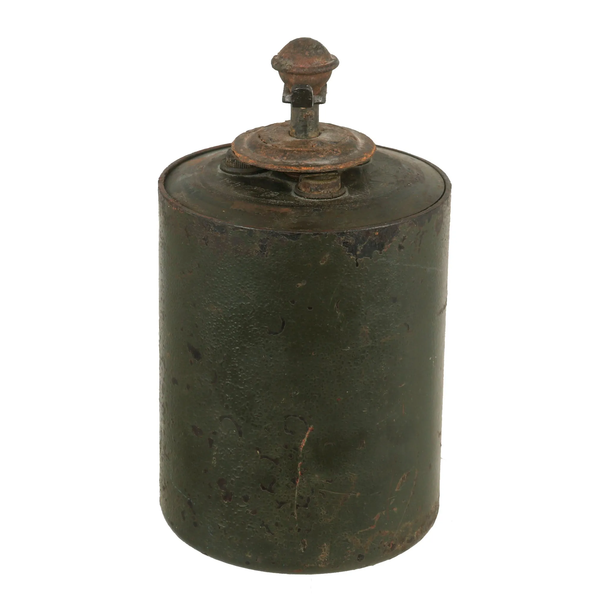 Original WWII German 1942 dated Bouncing Betty S-Mine with Shrapnel and M39 Egg Grenade Pull (B.Z.E.) Fuze - Inert