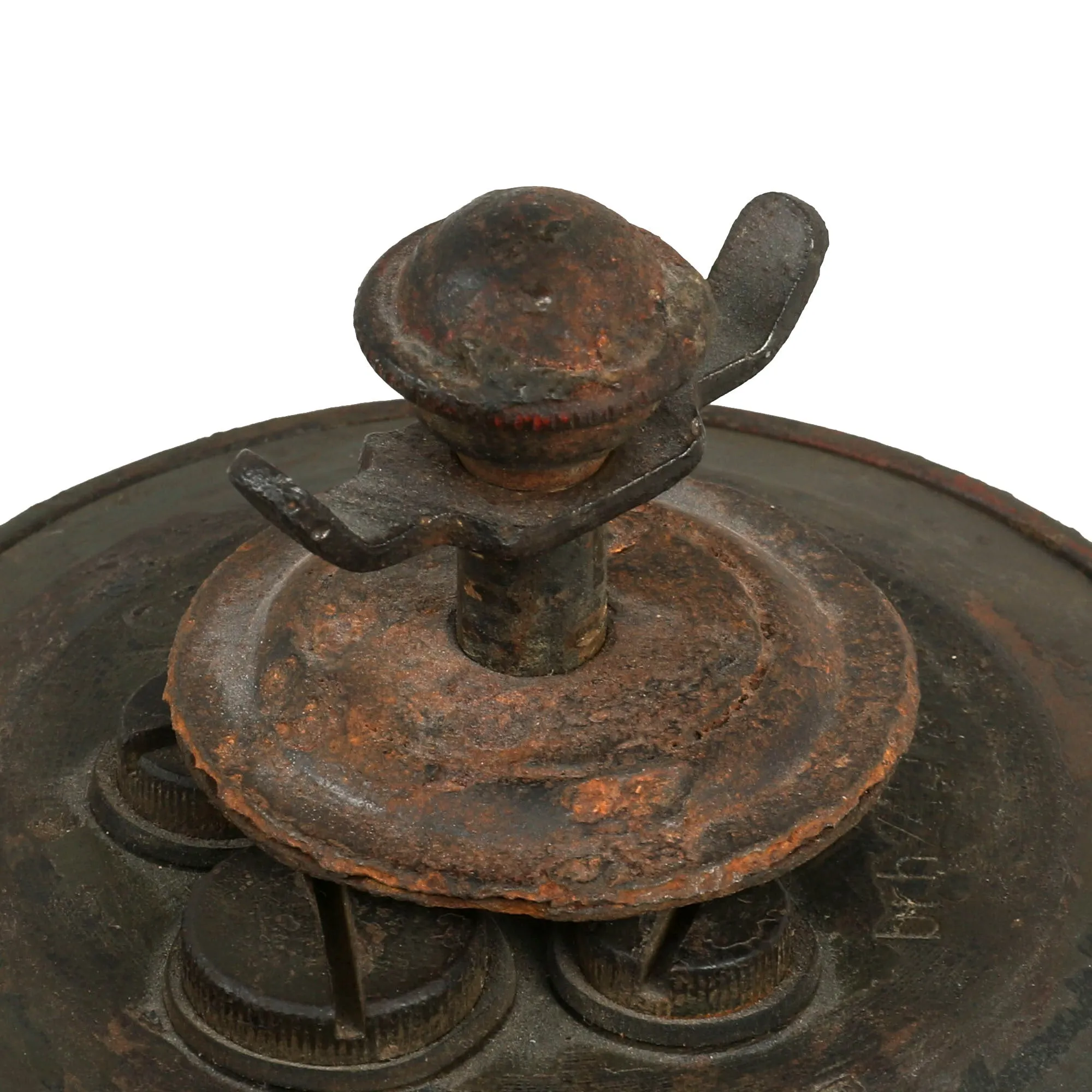 Original WWII German 1942 dated Bouncing Betty S-Mine with Shrapnel and M39 Egg Grenade Pull (B.Z.E.) Fuze - Inert