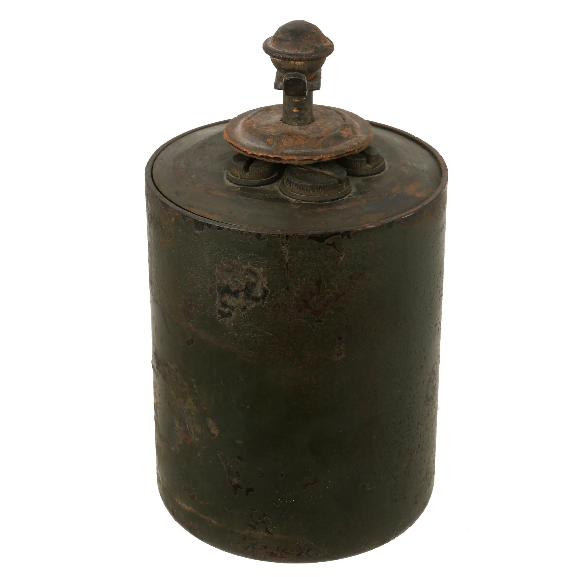 Original WWII German 1942 dated Bouncing Betty S-Mine with Shrapnel and M39 Egg Grenade Pull (B.Z.E.) Fuze - Inert