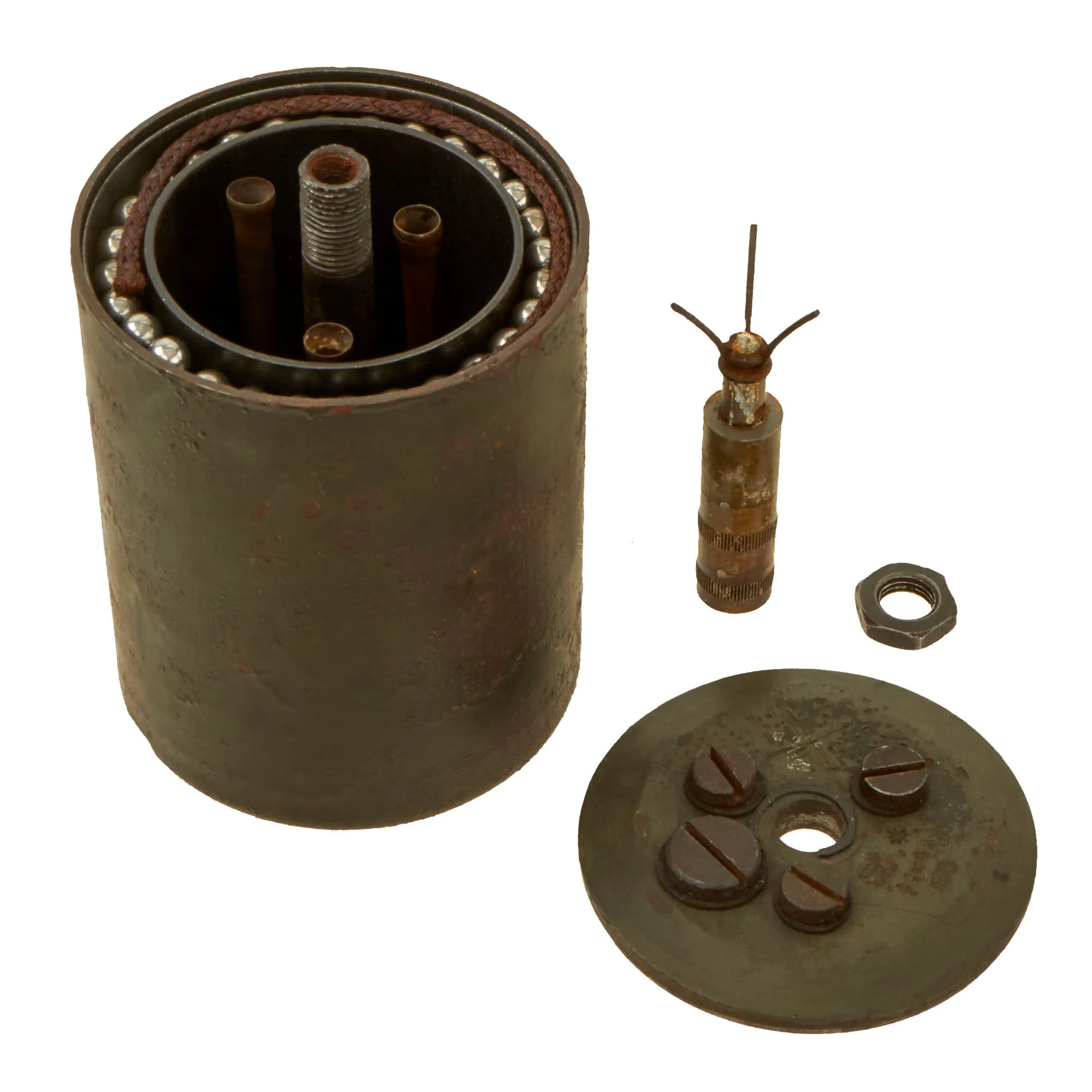 Original WWII German 1942 Dated Inert Bouncing Betty S-Mine with Pressure Fuse by Theodor Wuppermann GmbH