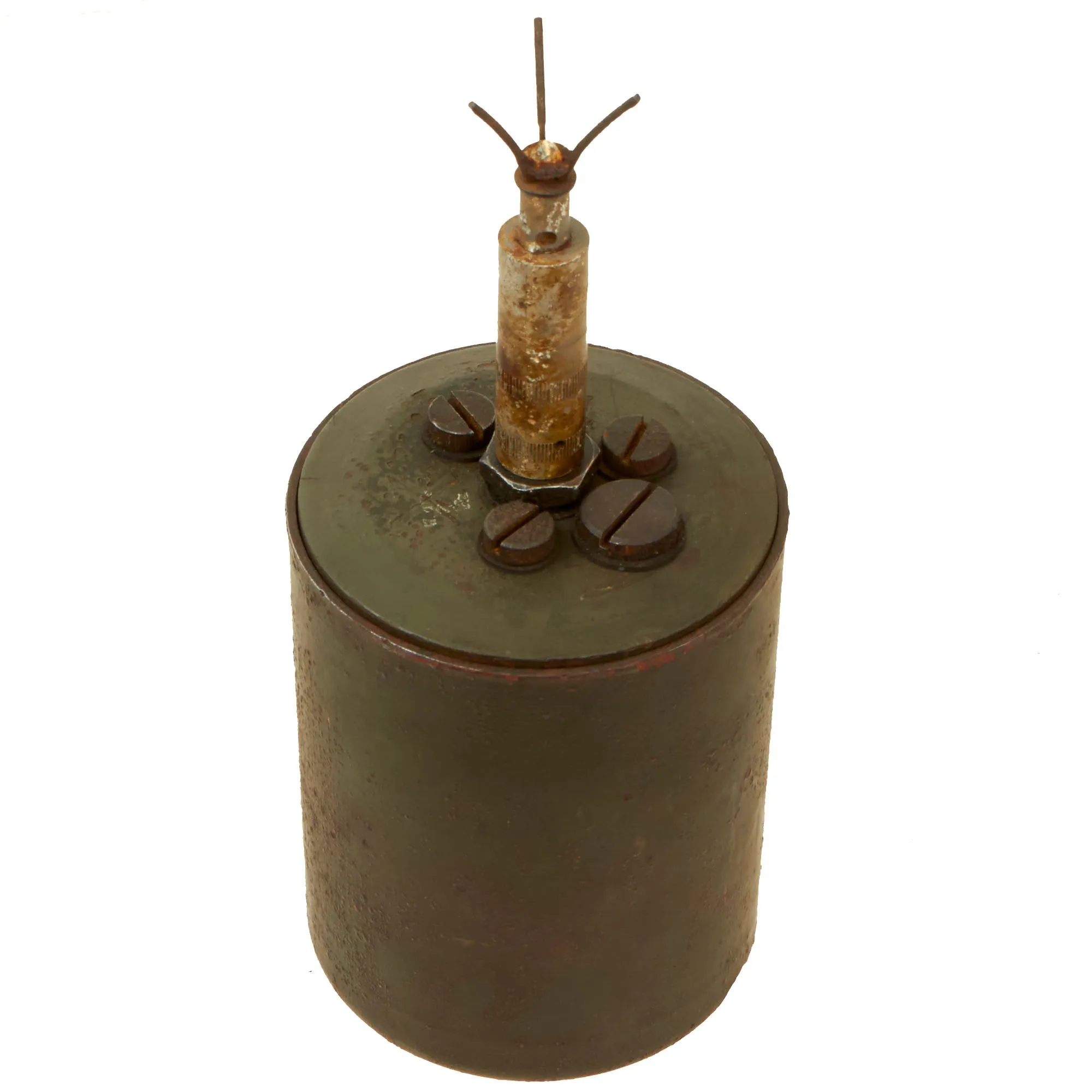 Original WWII German 1942 Dated Inert Bouncing Betty S-Mine with Pressure Fuse by Theodor Wuppermann GmbH