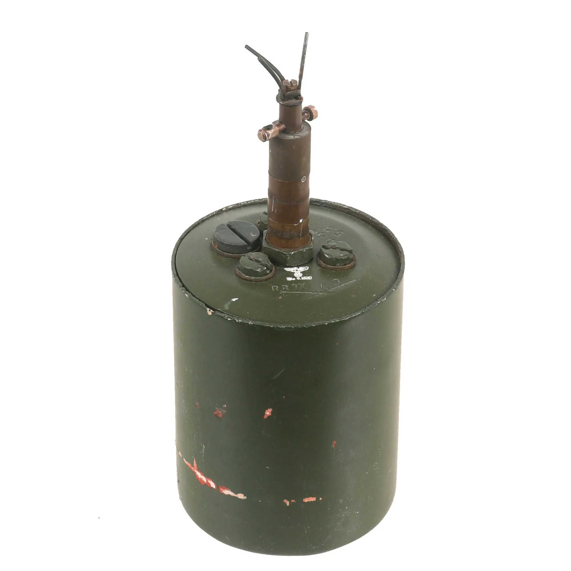 Original WWII German 1943 Dated Inert Bouncing Betty S-Mine with Pressure Fuse by Schaltbau GmbH & Deutsche Armaturenfabrik Leipzig