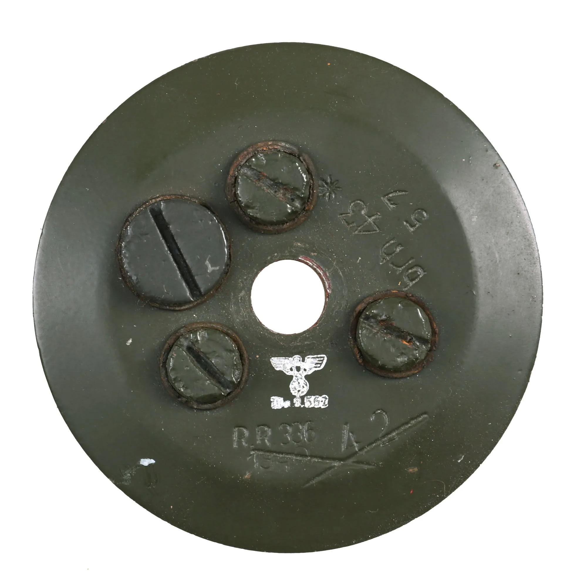 Original WWII German 1943 Dated Inert Bouncing Betty S-Mine with Pressure Fuse by Schaltbau GmbH & Deutsche Armaturenfabrik Leipzig