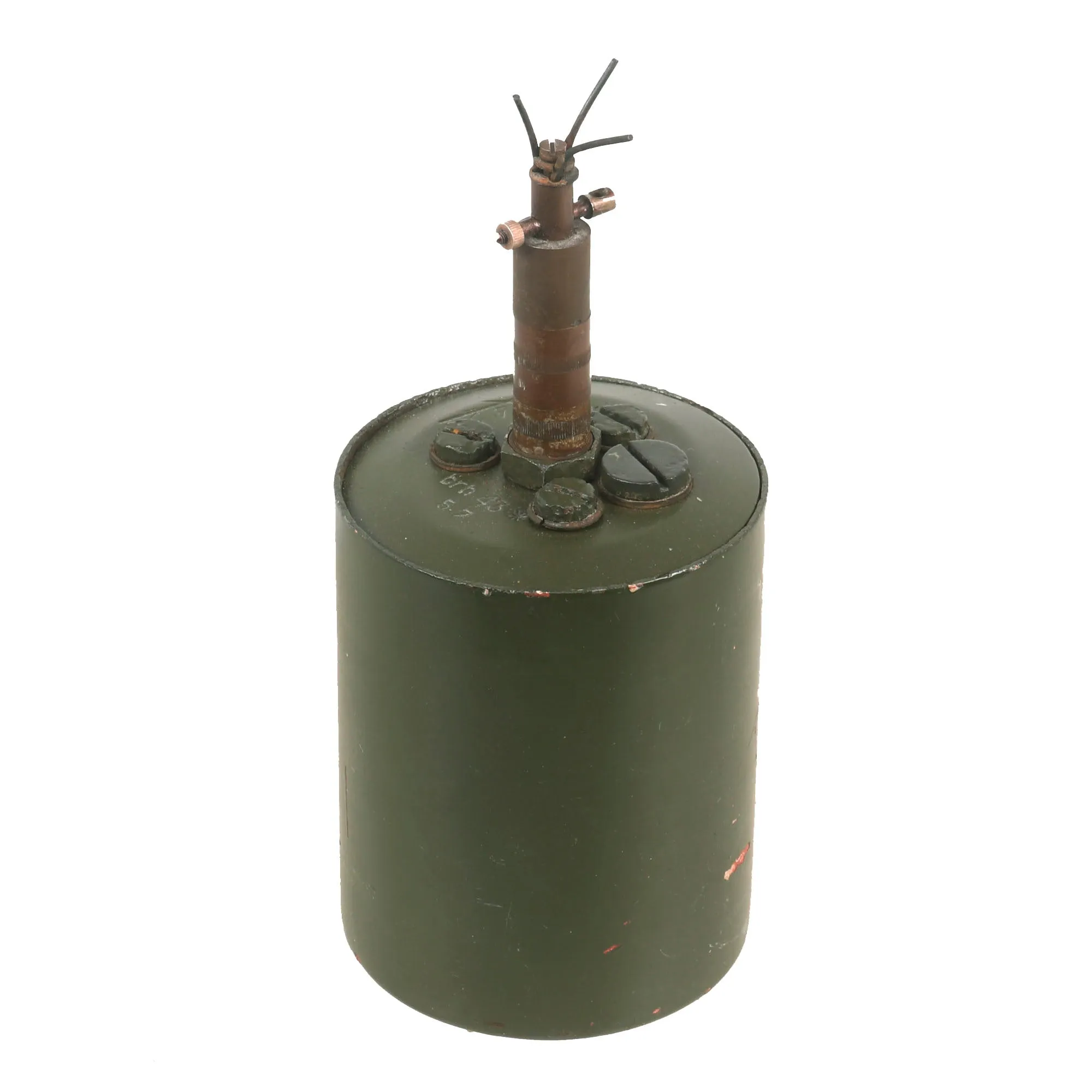 Original WWII German 1943 Dated Inert Bouncing Betty S-Mine with Pressure Fuse by Schaltbau GmbH & Deutsche Armaturenfabrik Leipzig