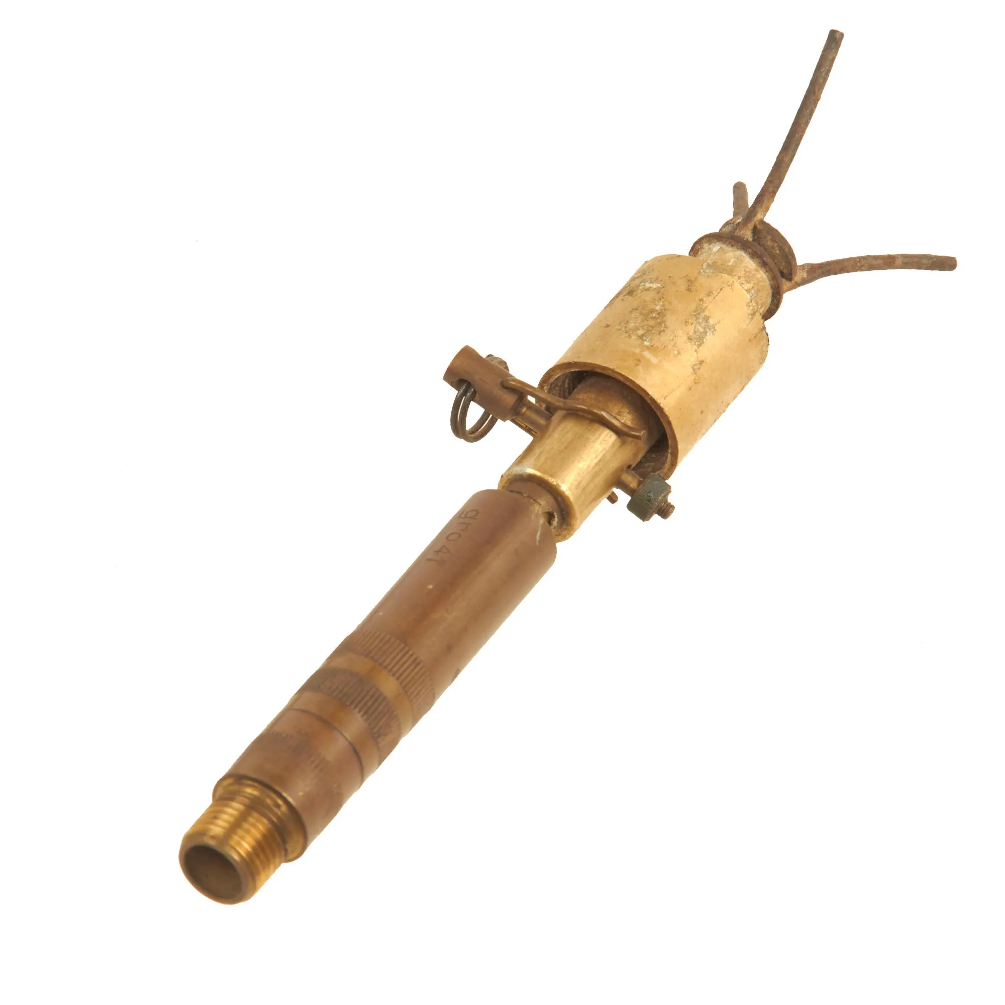 Original WWII German Bouncing Betty S-Mine with Original Shrapnel and 1940 Dated Pressure Fuse