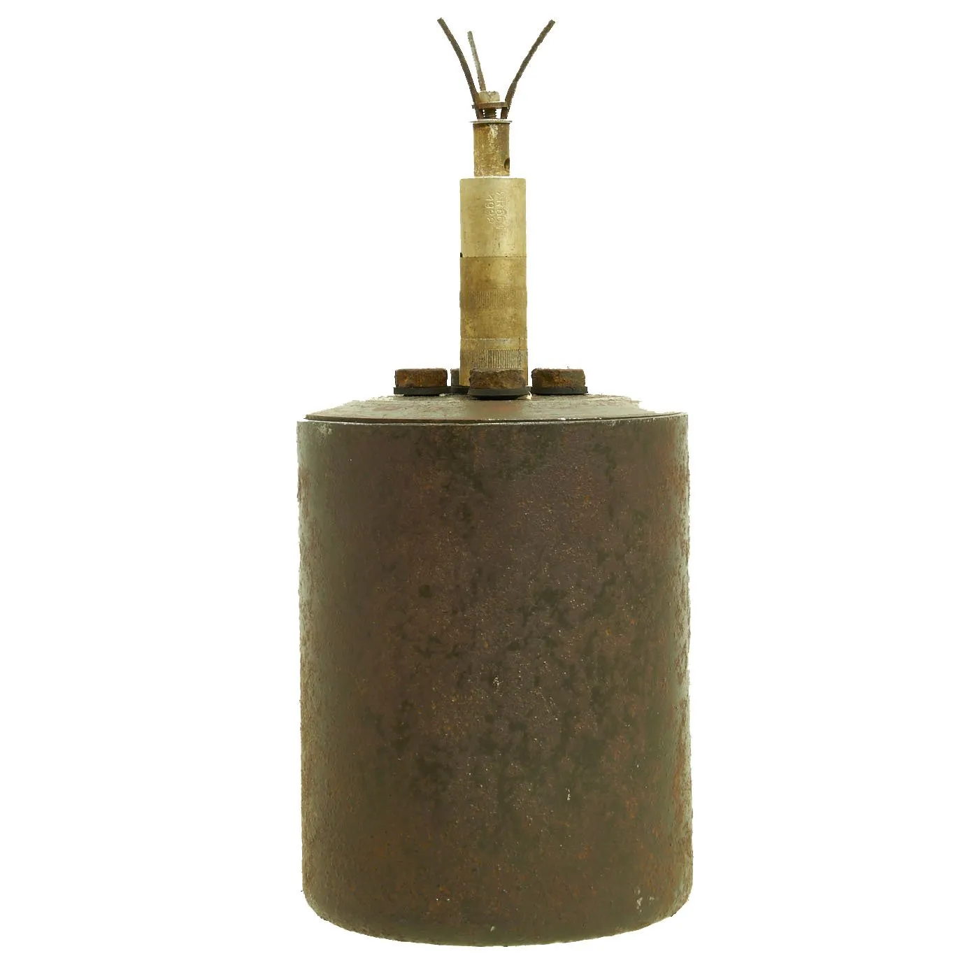 Original WWII German Bouncing Betty S-Mine with Shrapnel & Rinker-marked Grass Blade Fuse