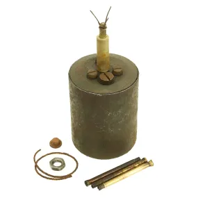 Original WWII German Bouncing Betty S-Mine with Shrapnel & Rinker-marked Grass Blade Fuse