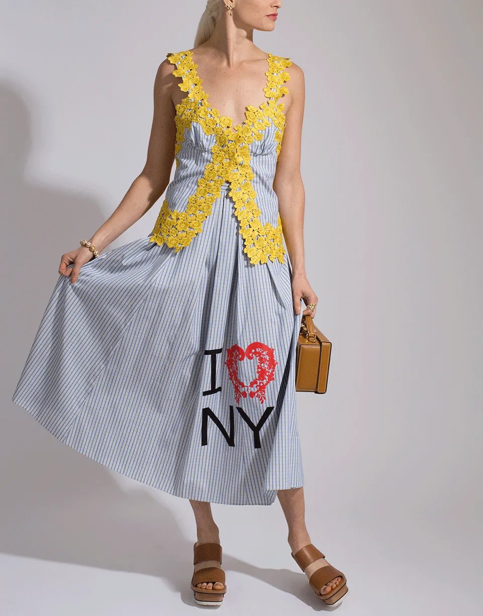 Pleated A Line Striped Skirt