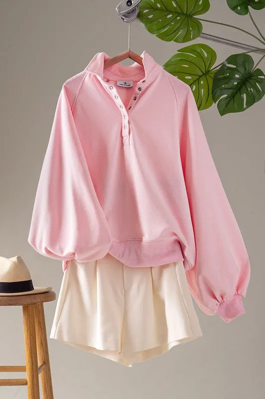 Soft Touch Quarter Snap Pullover Sweatshirt