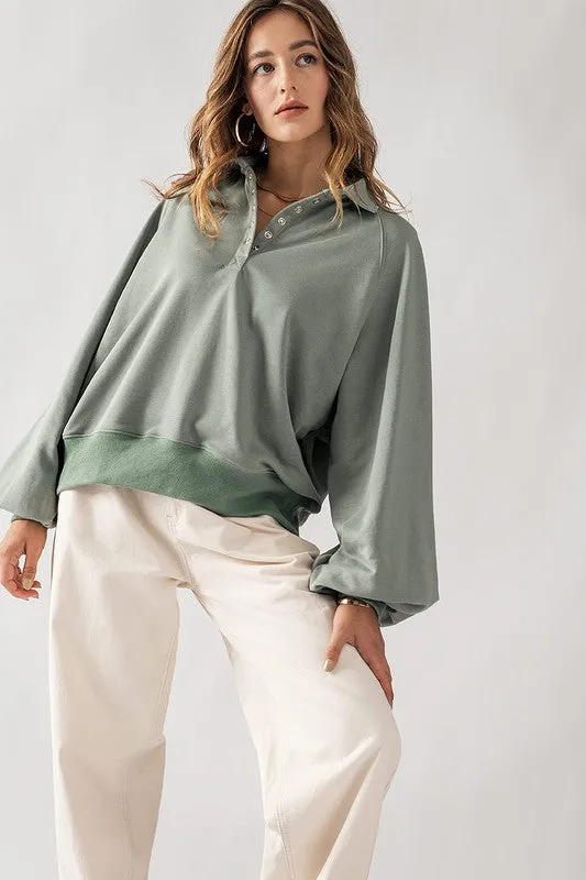 Soft Touch Quarter Snap Pullover Sweatshirt