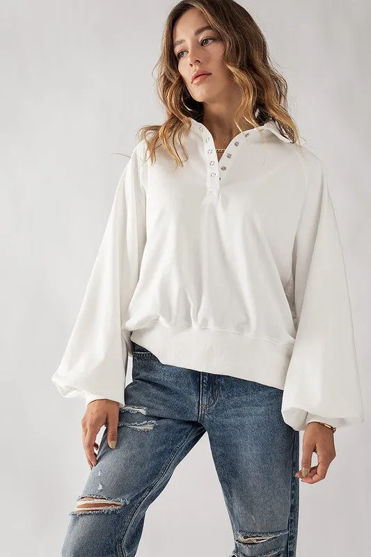 Soft Touch Quarter Snap Pullover Sweatshirt