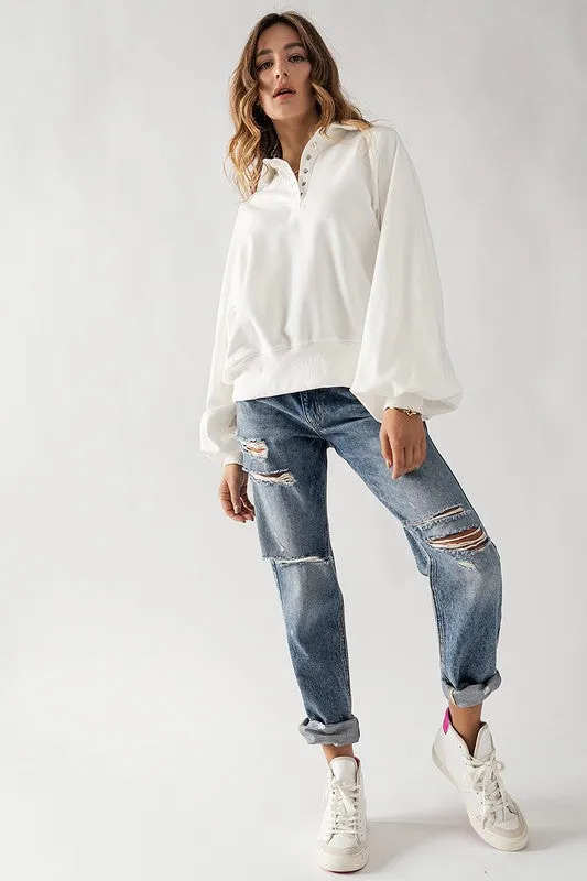 Soft Touch Quarter Snap Pullover Sweatshirt