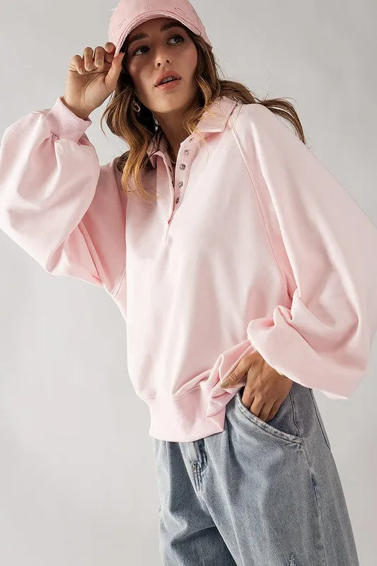 Soft Touch Quarter Snap Pullover Sweatshirt