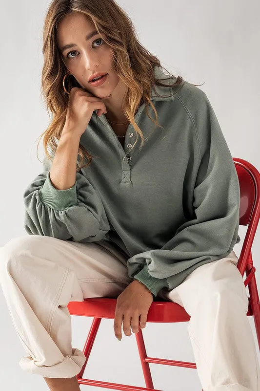 Soft Touch Quarter Snap Pullover Sweatshirt