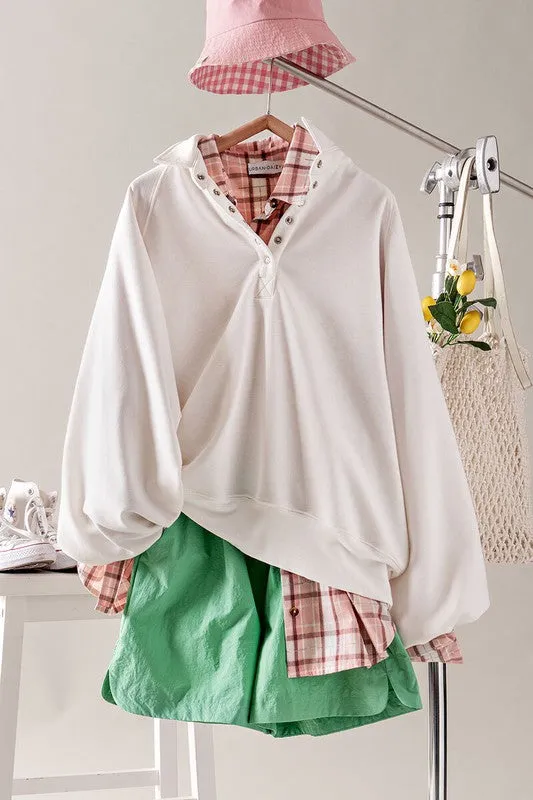 Soft Touch Quarter Snap Pullover Sweatshirt