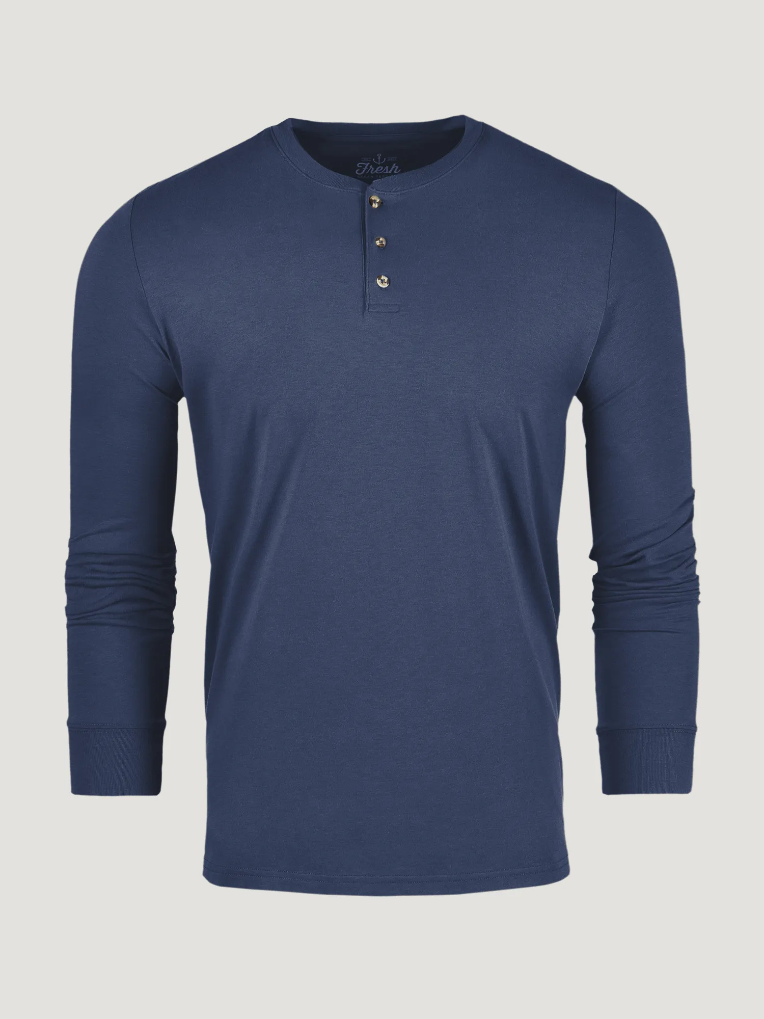 Steel Blue Long Sleeve Henley